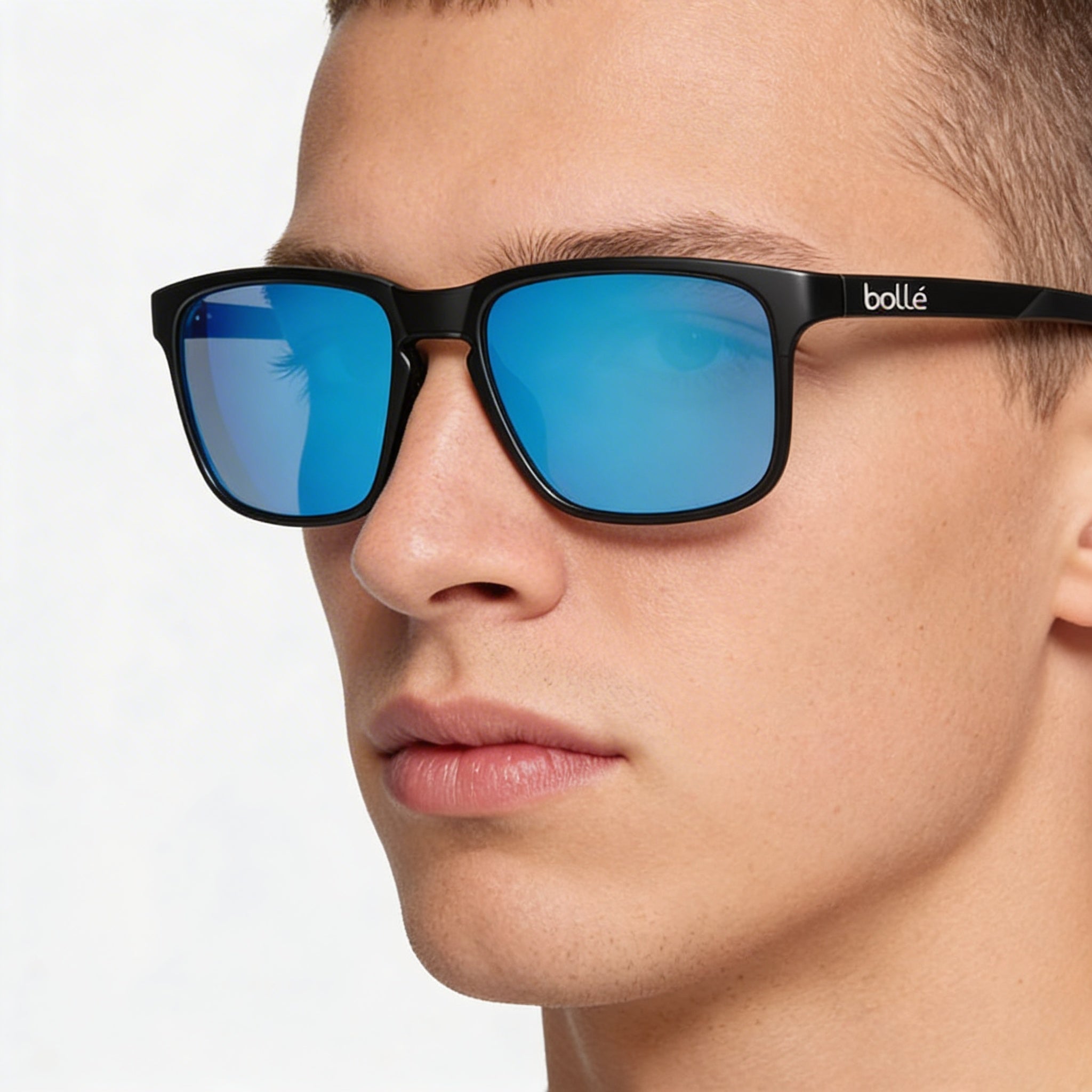 Gafas de sol bollé unisex con montura de nailon de colores, lentes polarizadas azul cielo y protección UV 100%, lente de 53 mm, patilla de 135 mm, Photo 4
