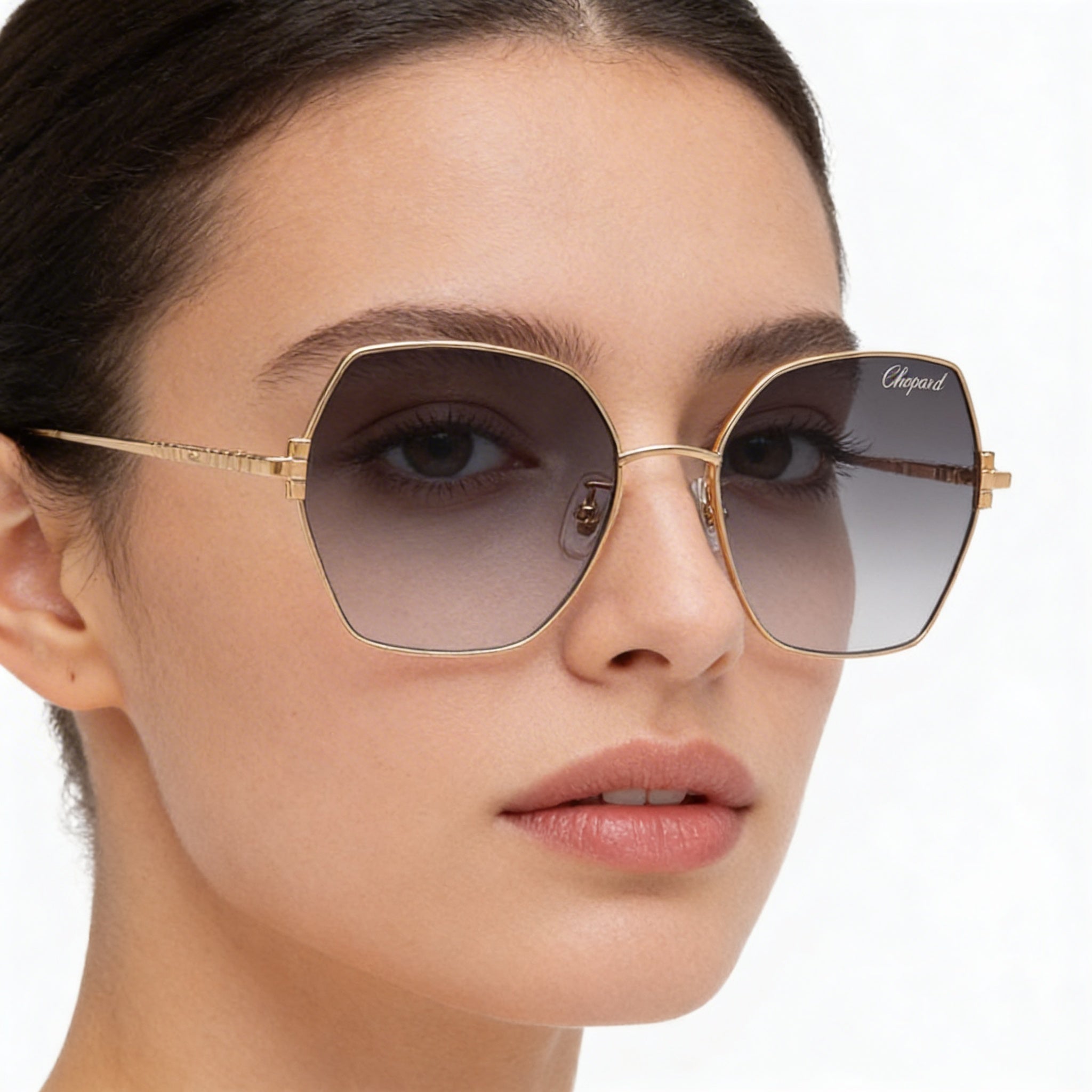 Chopard Schl02m Women's Titanium Rose Gold Gradient Sunglasses 57mm, Photo 4