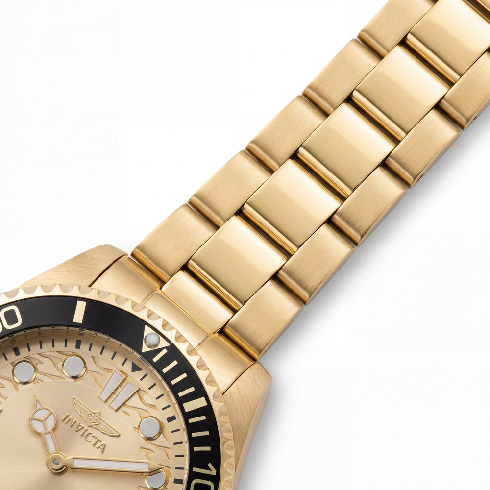 Reloj de Cuarzo Invicta Pro Diver 49700 para Hombre, Acero Inoxidable Tono Dorado, 43mm, Resistencia al Agua 100M, Cristal Mineral