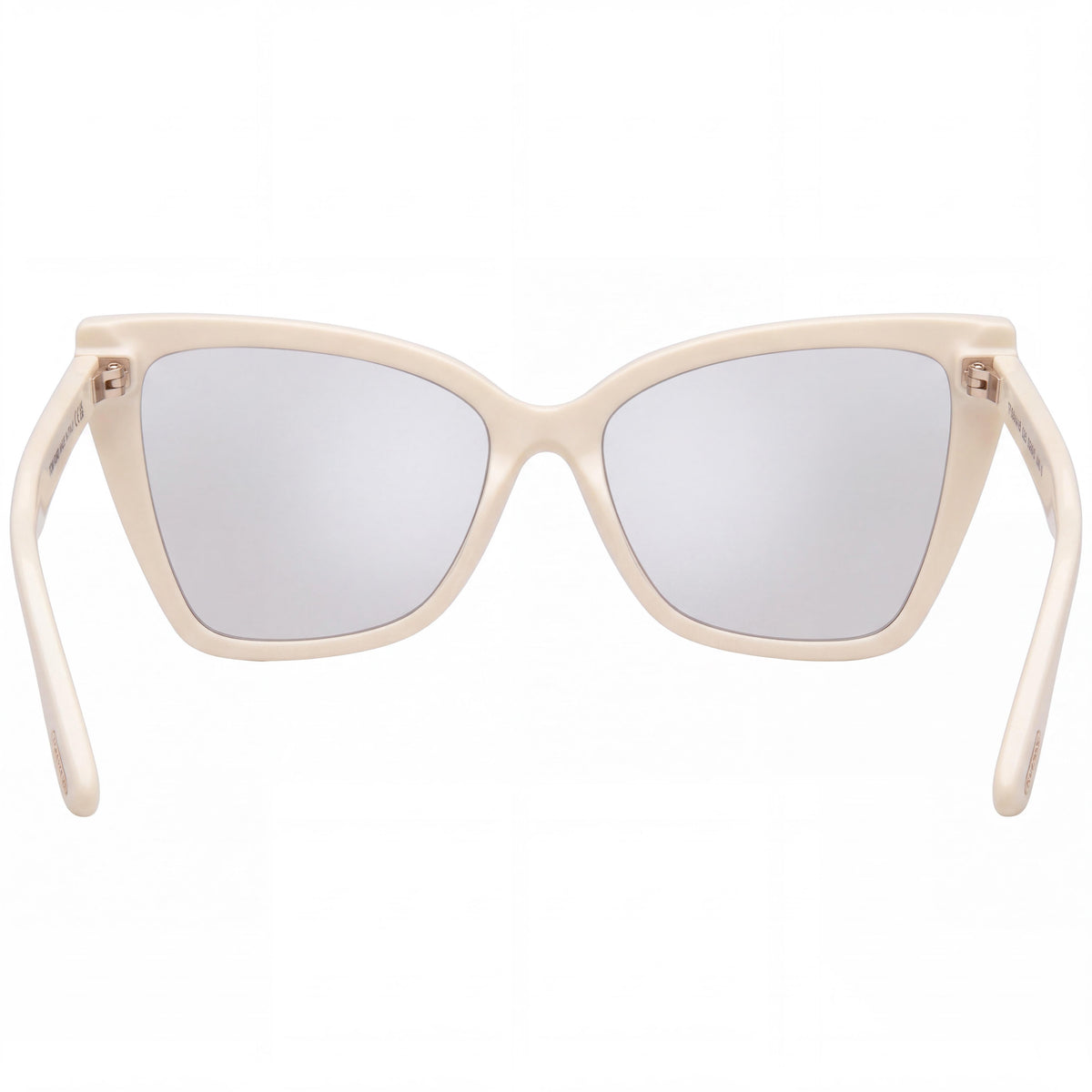 Tom Ford Women's Ft5844-b Cat Eye Blue Block Polycarbonate Glasses Glossy Ivory Gold Logo 55mm, Photo 2