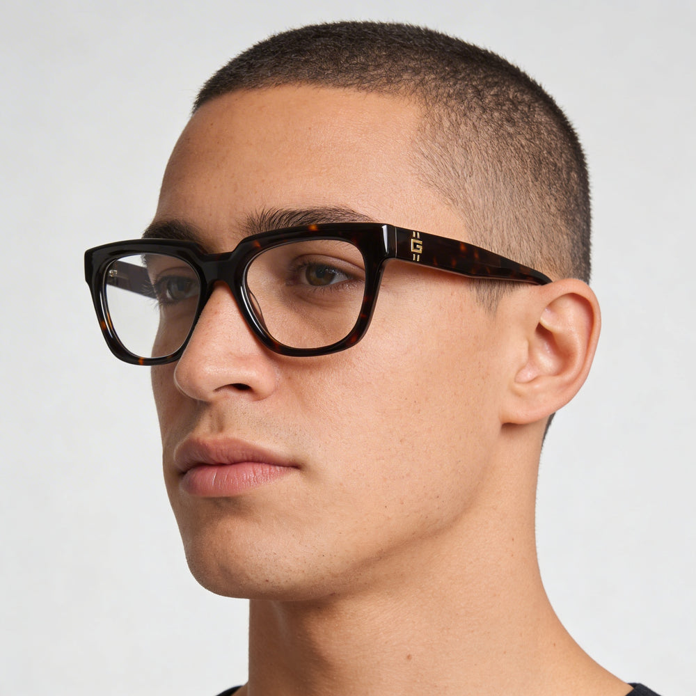 Gafas de sol Guess Gu50238 para hombre, montura de plástico color Habana oscuro, lentes de 53 mm, puente de 19 mm, patillas de 145 mm