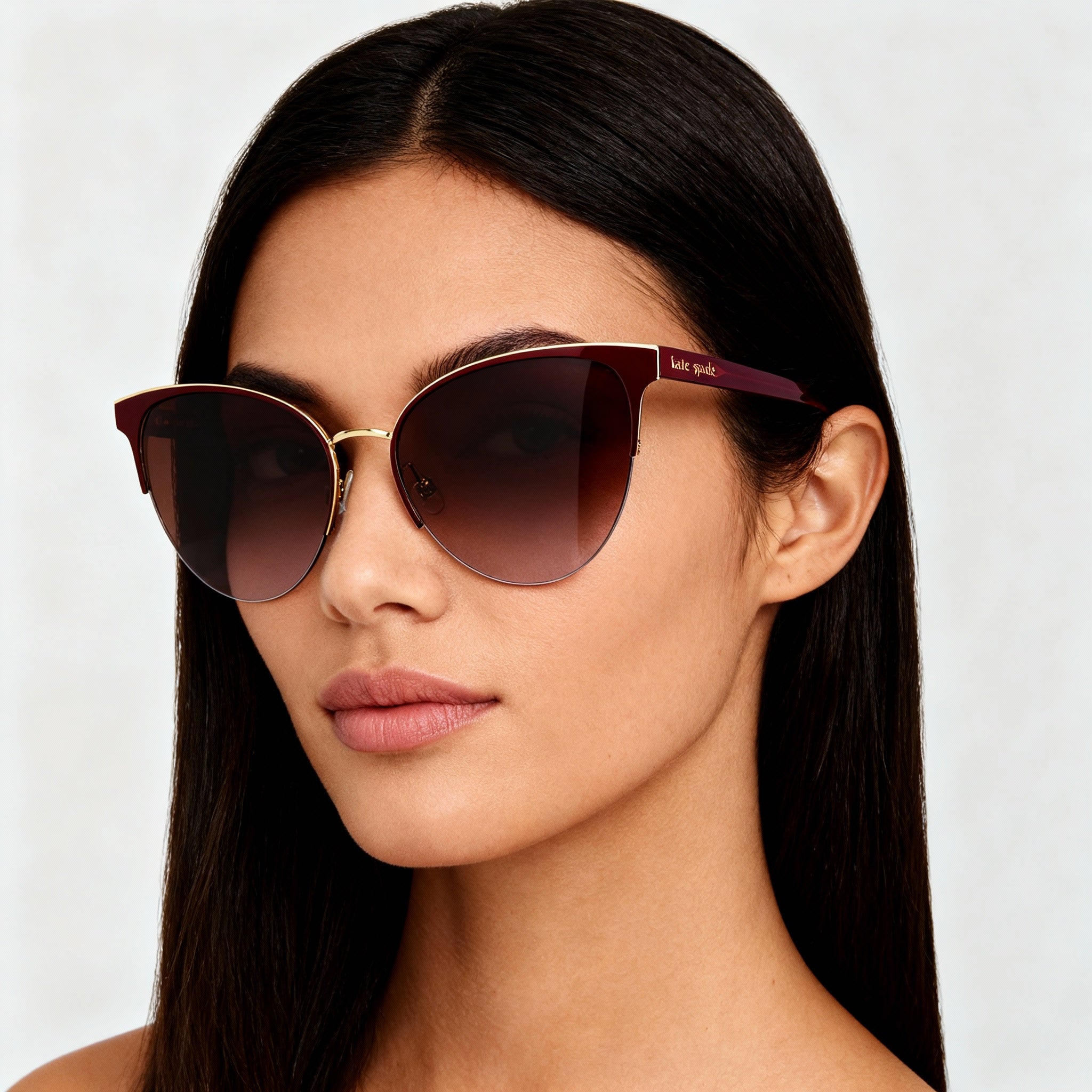 kate spade new york IZARA/G/S Women's Red Pink Stainless Steel Oval UV Protected Non-Polarized Pink Shaded Sunglasses 57mm, Photo 4