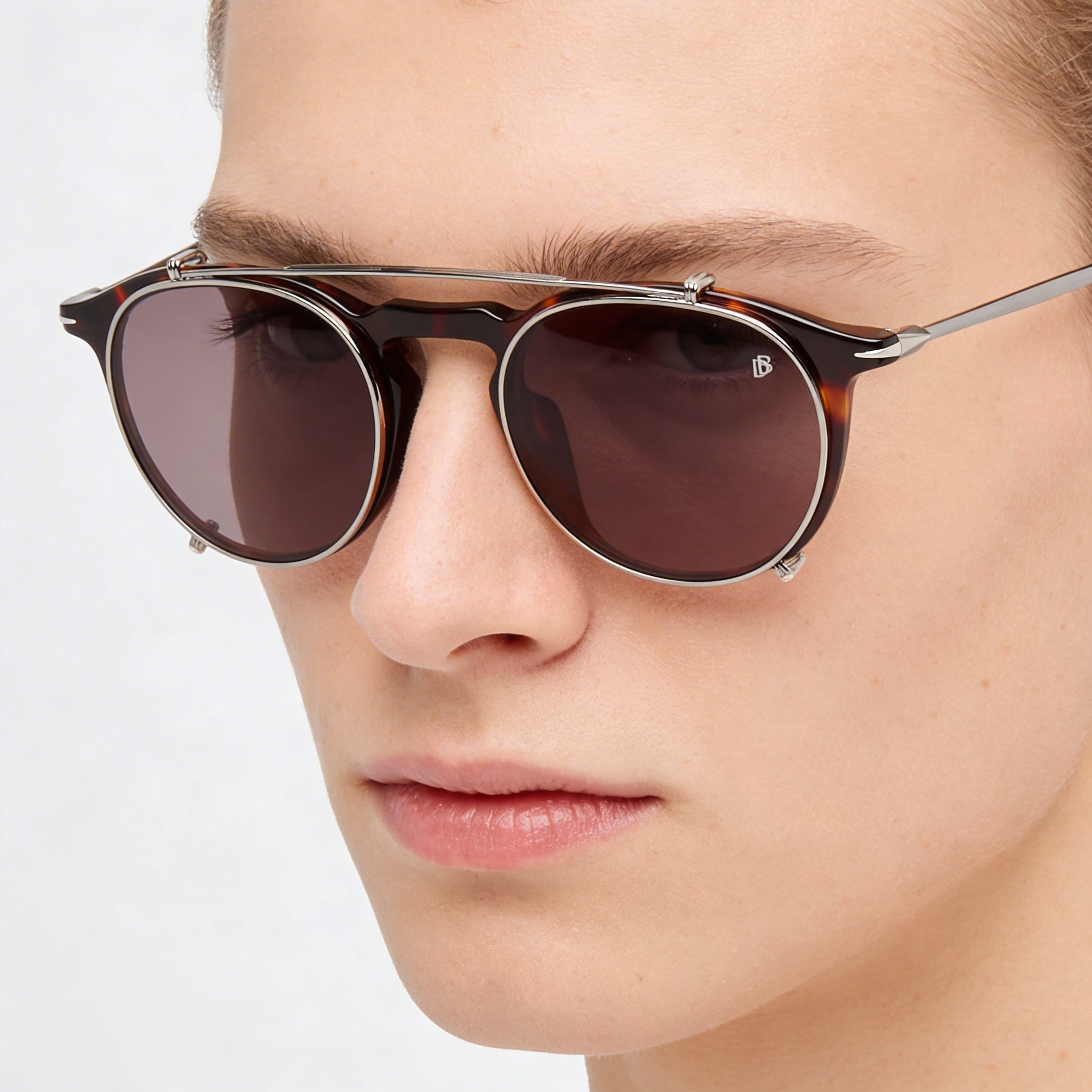 Gafas con Clip Pilot Unisex David Beckham Db 1003/G/Cs, Montura de Acetato, Lentes de Policarbonato, Habana, 49mm, Protección UV, Photo 4