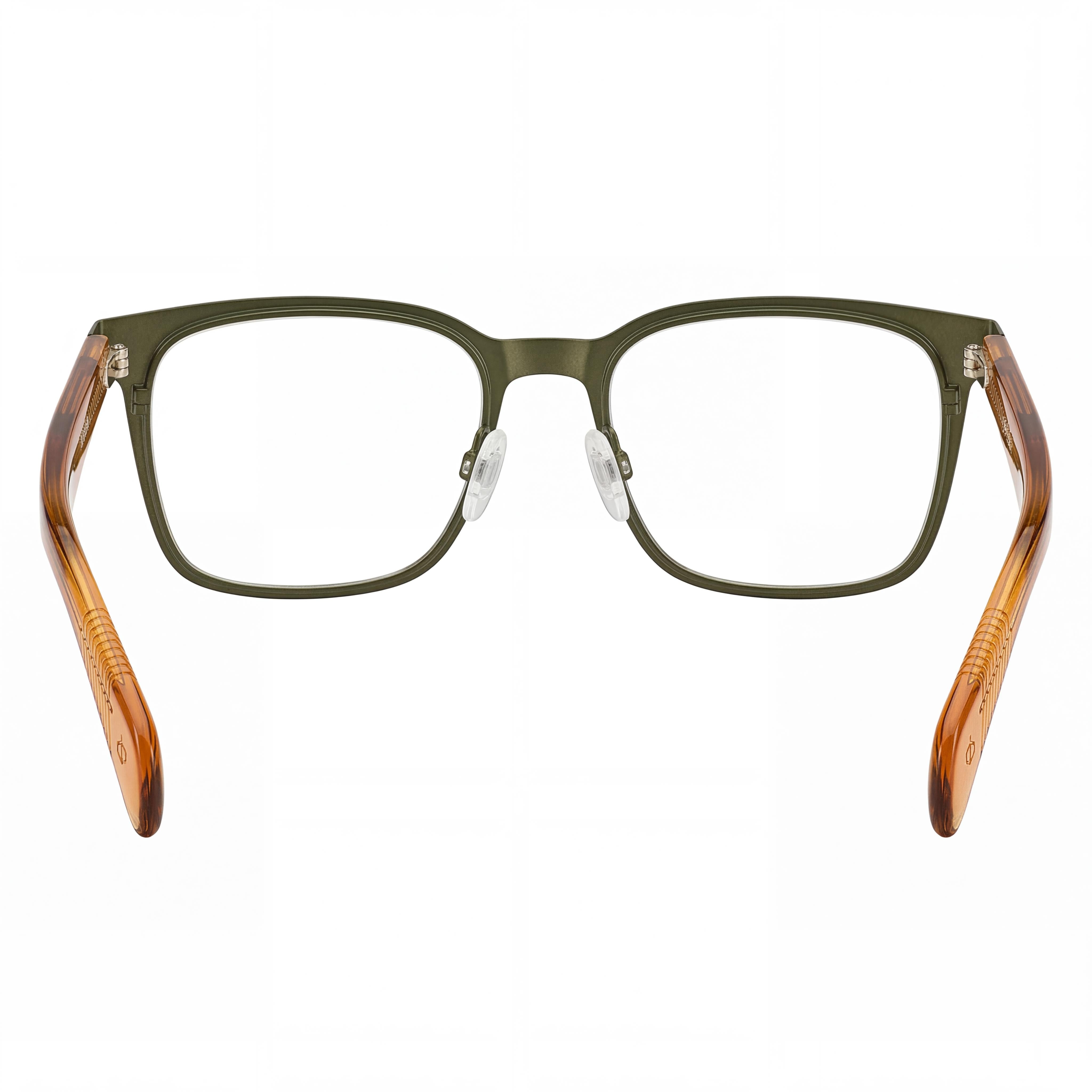 Armazones de metal para gafas de receta Rag & Bone Rnb 7002 para hombres, color café oliva oscuro, con lentes de 54 mm, puente de 19 mm, patillas de 145 mm, Photo 4