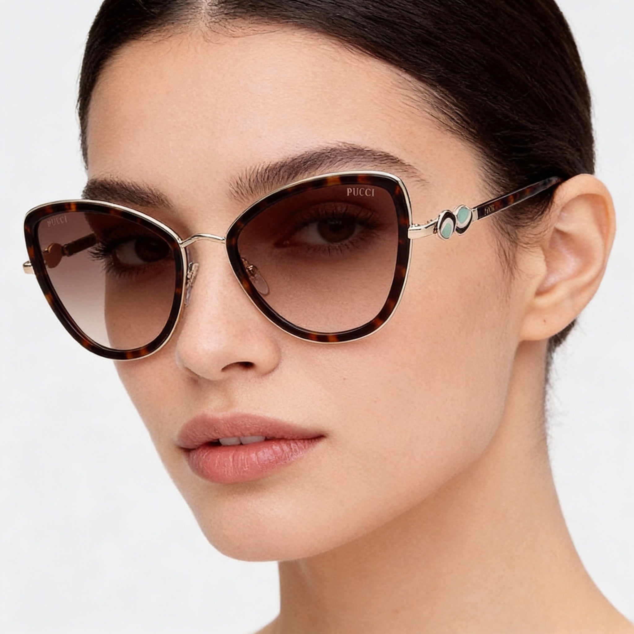 Emilio Pucci Modern Women's Metal Frame Polycarbonate Non-Polarized Sunglasses Size 57-57-140mm, Photo 5