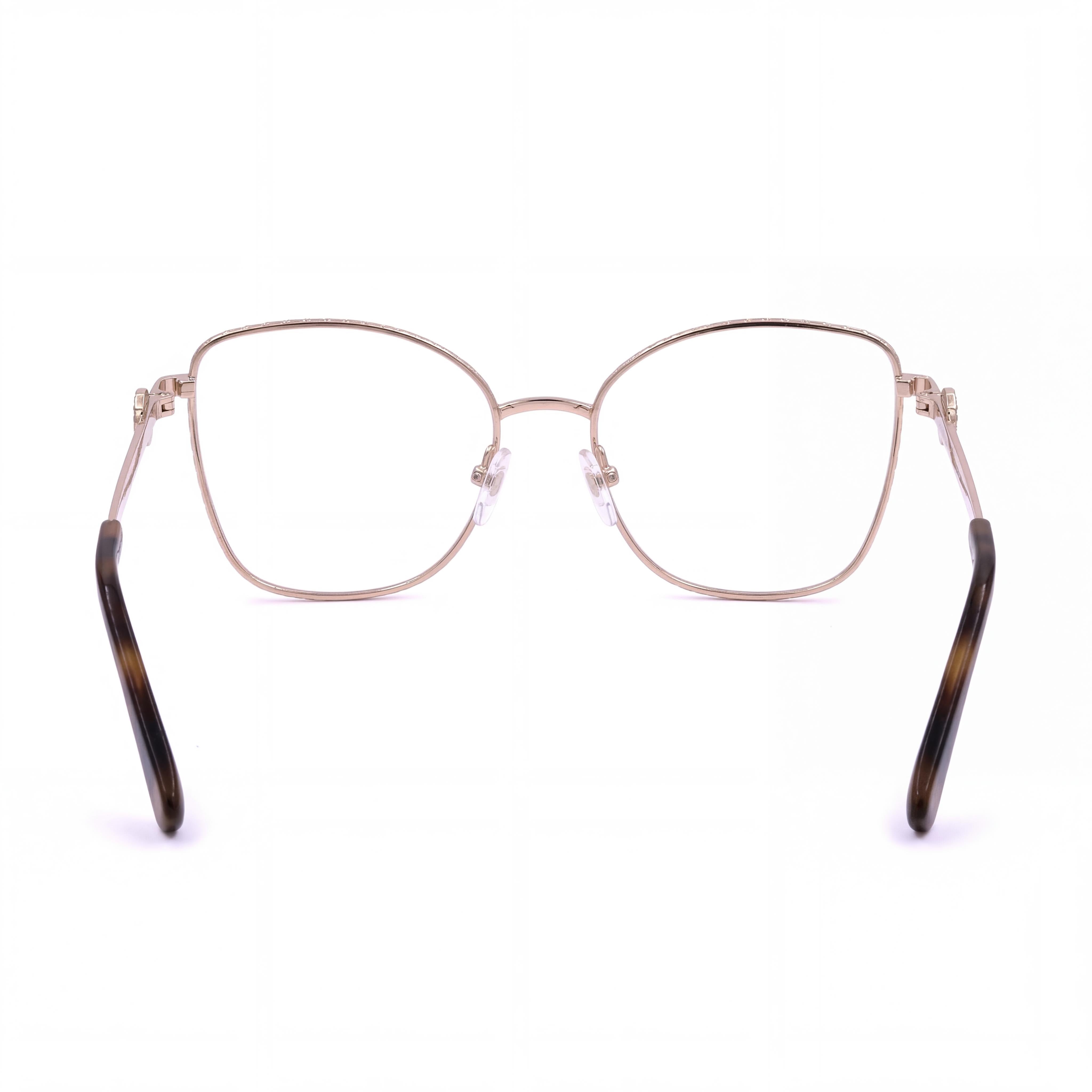 Moschino MOS587 Women's Gold Copper Butterfly Metal Prescription Ready Eyeglasses with Clear Demo Polycarbonate Lenses, 53, Photo 3
