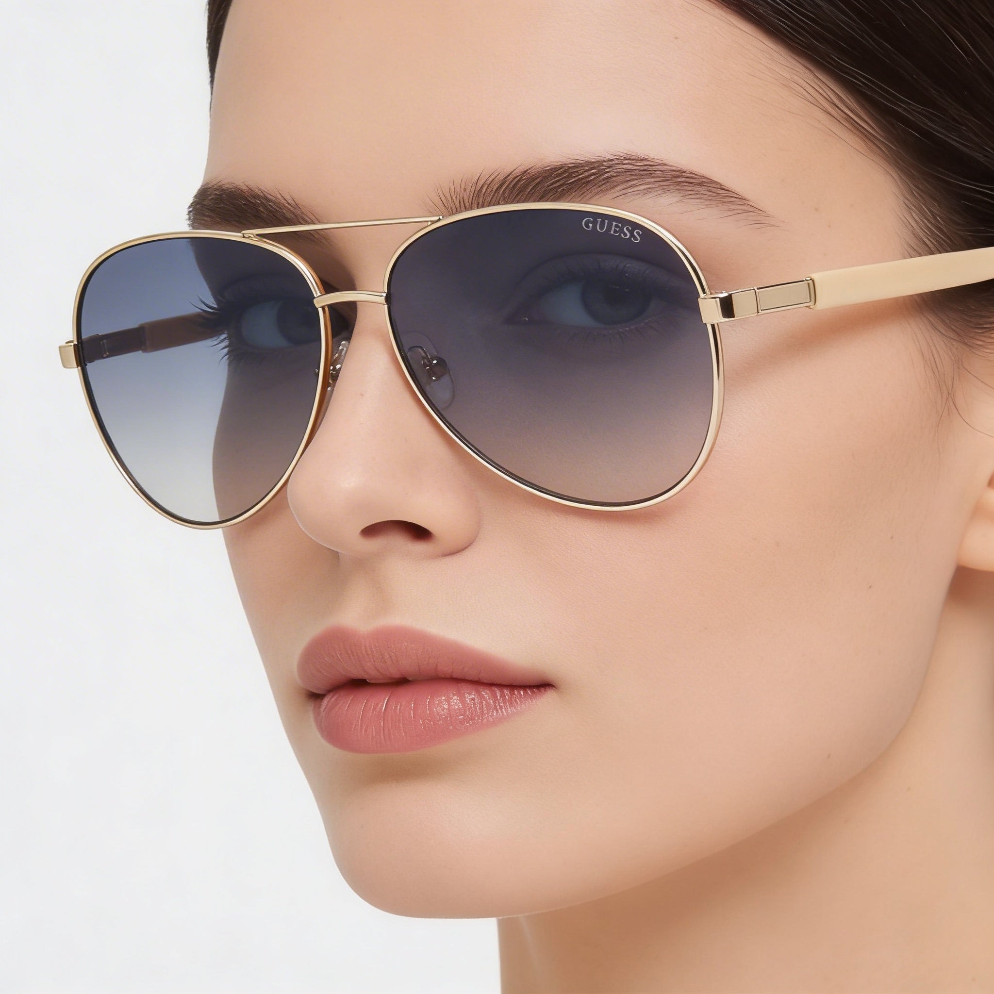 Gafas de sol GUESS Gu00173 para mujer, de metal, color oro rosa degradado, azul, 60-13-140, Photo 5