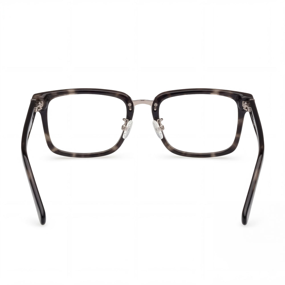 GUESS GU50088-d Gafas de hombre, negras Havana, plástico negro mate, lentes transparentes, 54mm