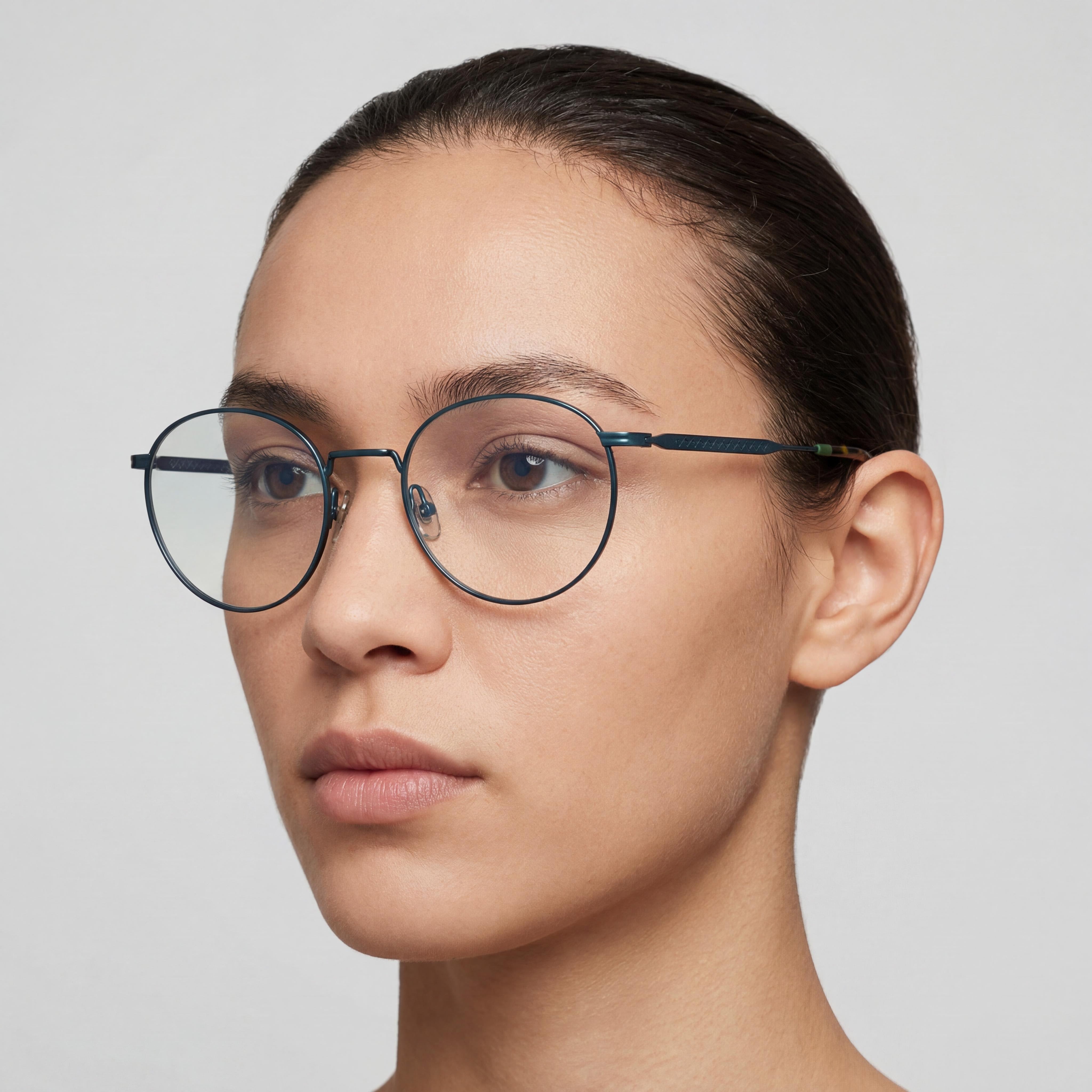 Lacoste Casual Blue Acetate Unisex Eyeglasses with Transparent Non- Polycarbonate Lenses, 51mm, Photo 4