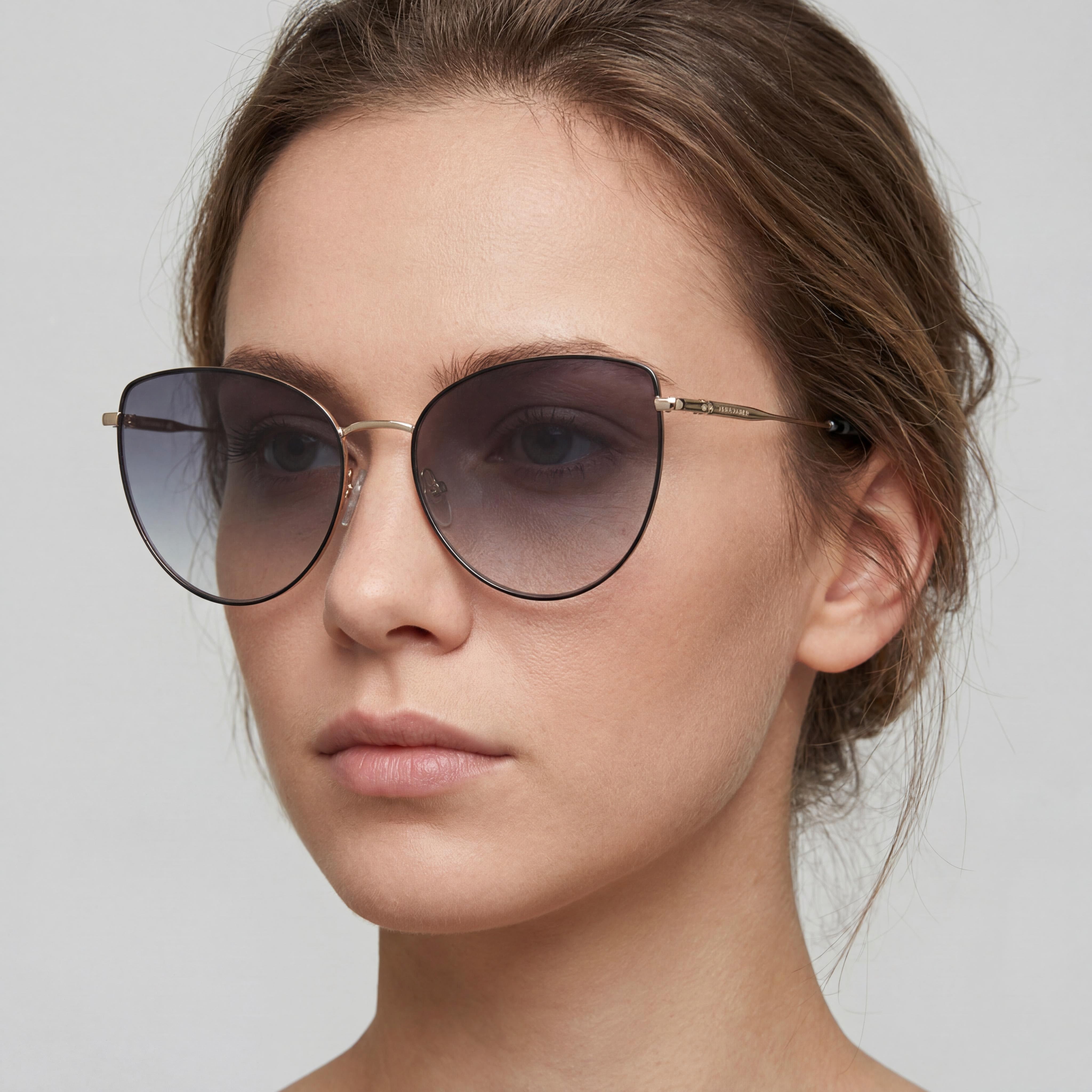 Longchamp LO158S Women's Casual Style Gold Black Metal Frame Yellow Lens Sunglasses, 60mm Lens Width, Photo 5