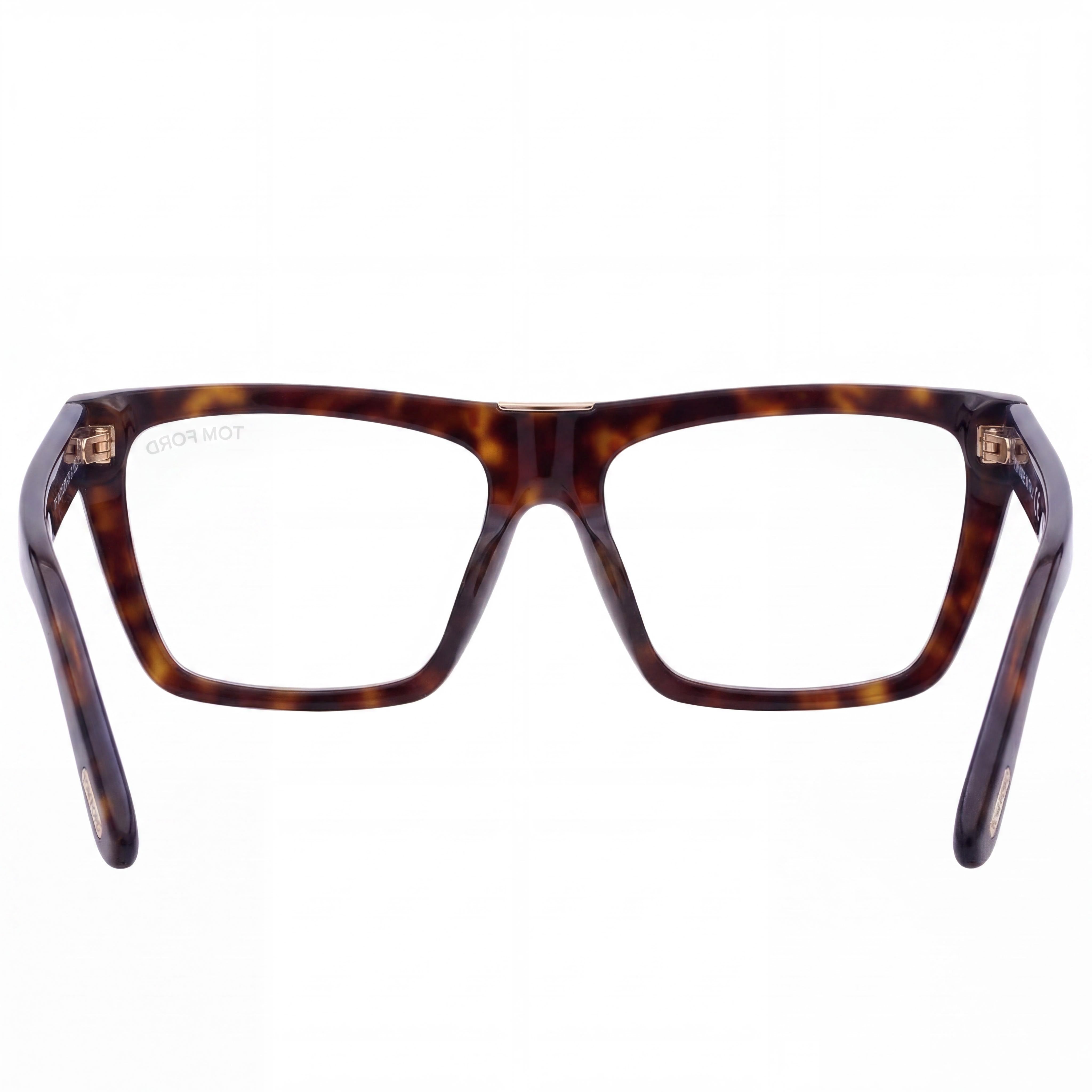 Gafas de sol Tom Ford FT5912-B Havana Browline de 57 mm con montura completa de plástico y bloqueo de luz azul para mujer, Photo 2