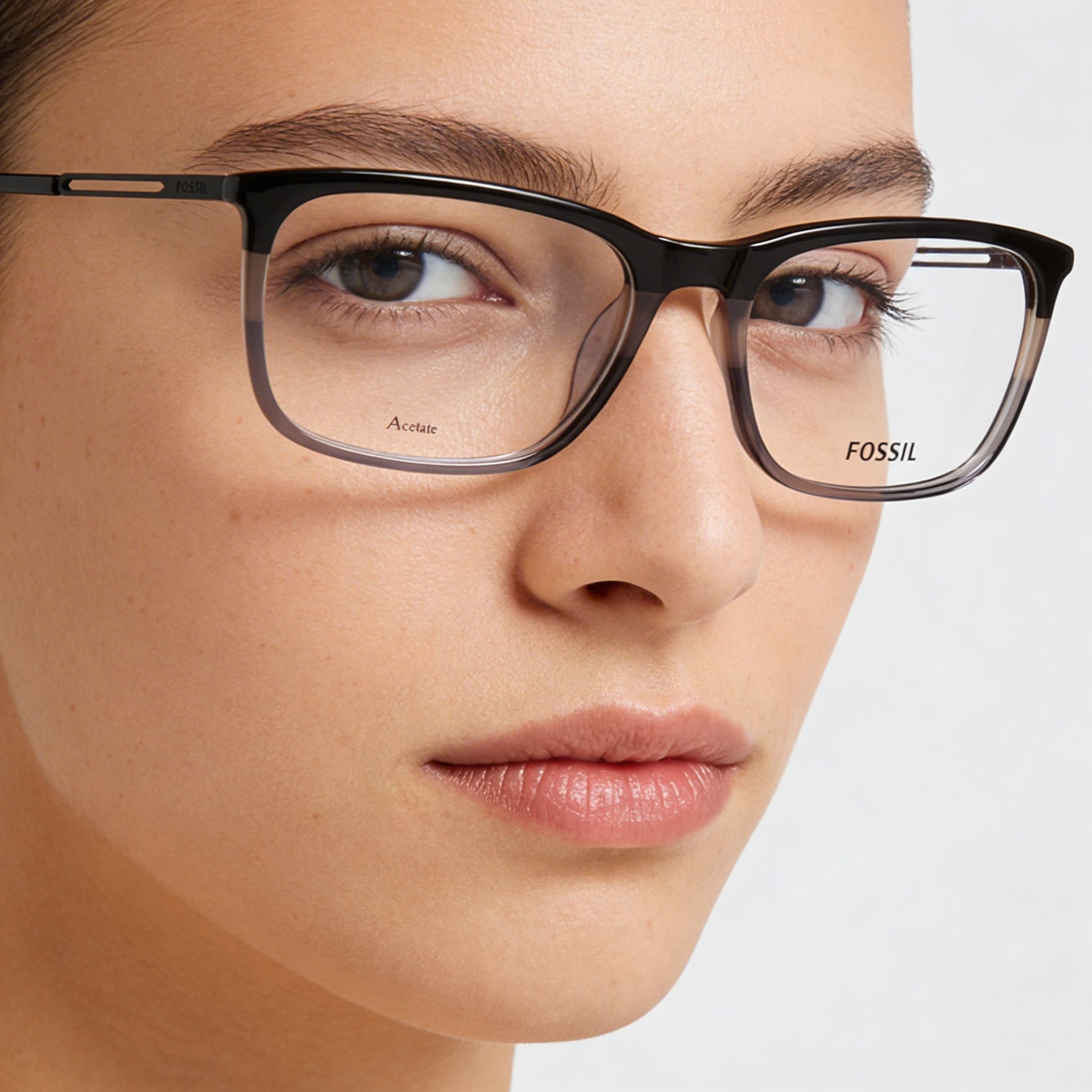Fossil Modern Unisex Sunglasses featuring Black Grey Acetate Frame and Non-Polarised Polycarbonate Lenses, 54mm, Photo 4