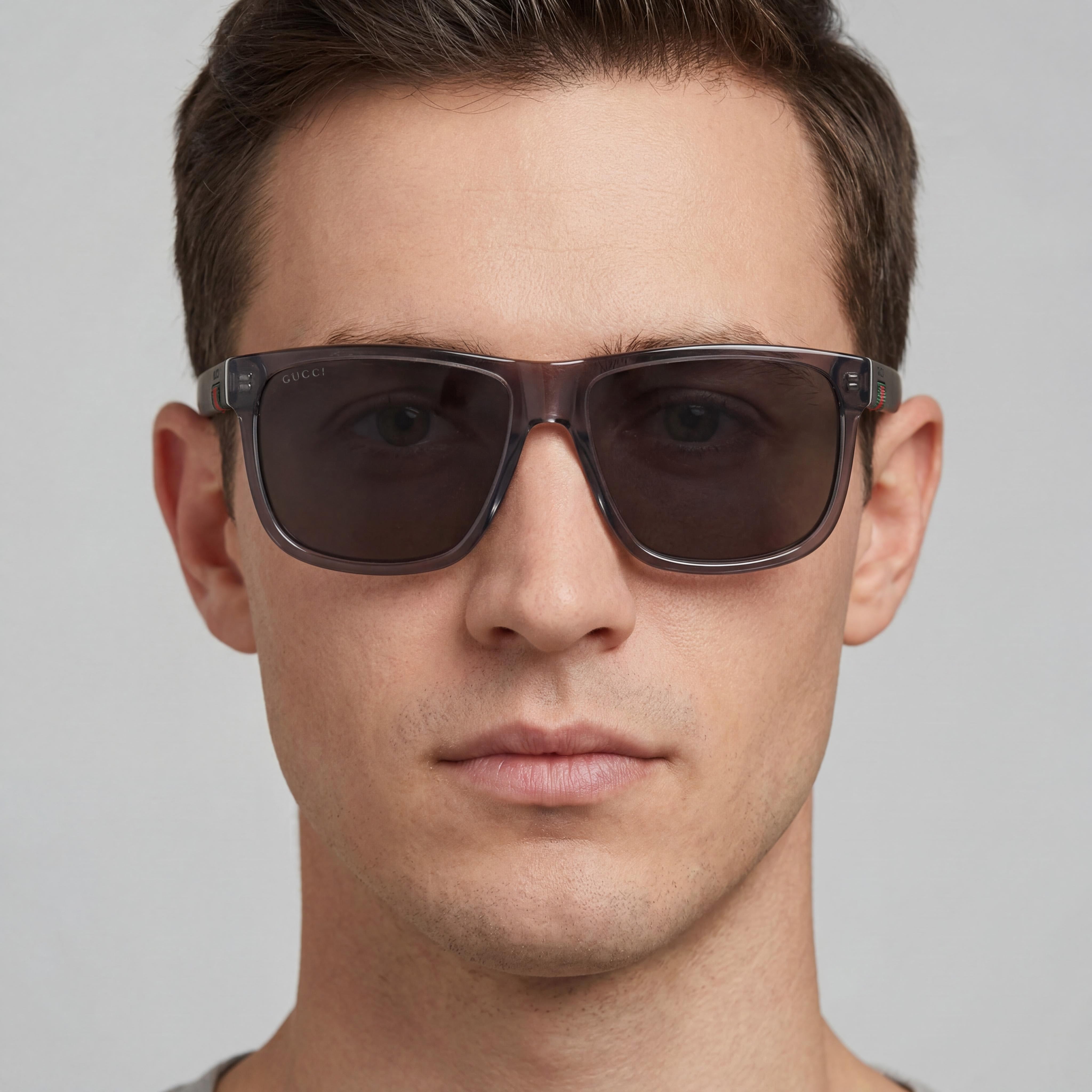 Gucci Gg0010s-004-58 Men's Grey Plastic Square UV Protected Anti-Reflective Sunglasses 58mm, Photo 5
