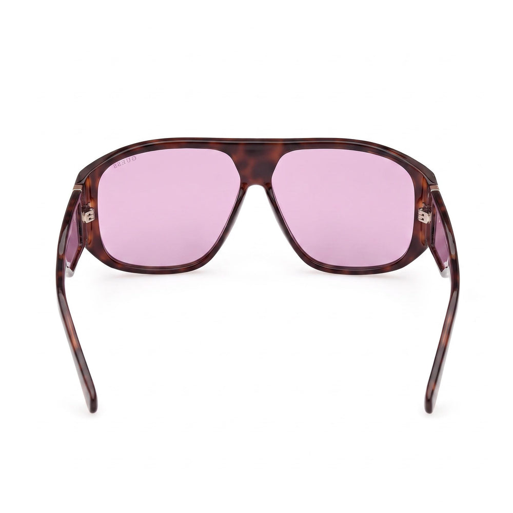 GUESS Moderne Unisex Sunglasses, Dark Havana Plastic Frame, Violet Non-Polarized Lenses, UV 400, 61-11-140