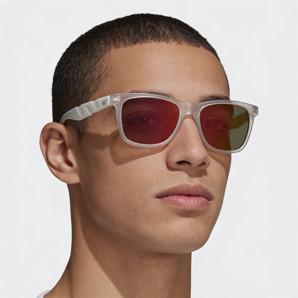 adidas Men's 100% UV Protection Sunglasses, Crystal Gradient TR90 Plastic Frame, Gradient Mirror Violet Lens, 53mm