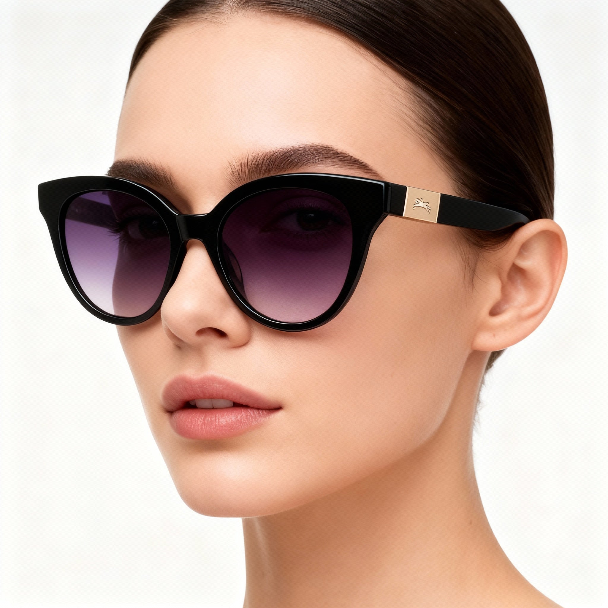 Longchamp LO697S 59349 Women's Casual Stainless Steel Sunglasses, Black White Frame, Black Lens, 53mm, Photo 4