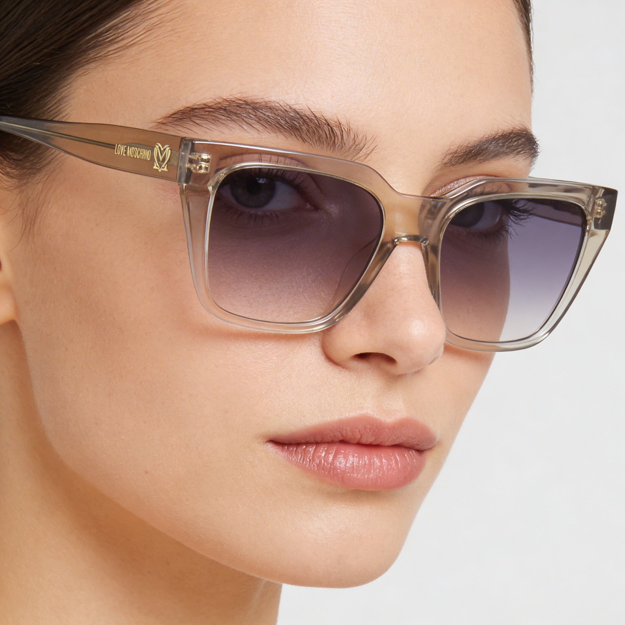 Love Moschino Classic Women's UV Protected Sunglasses with Beige Violet Frame & Grey Fuchsia Lenses 52mm, Photo 4
