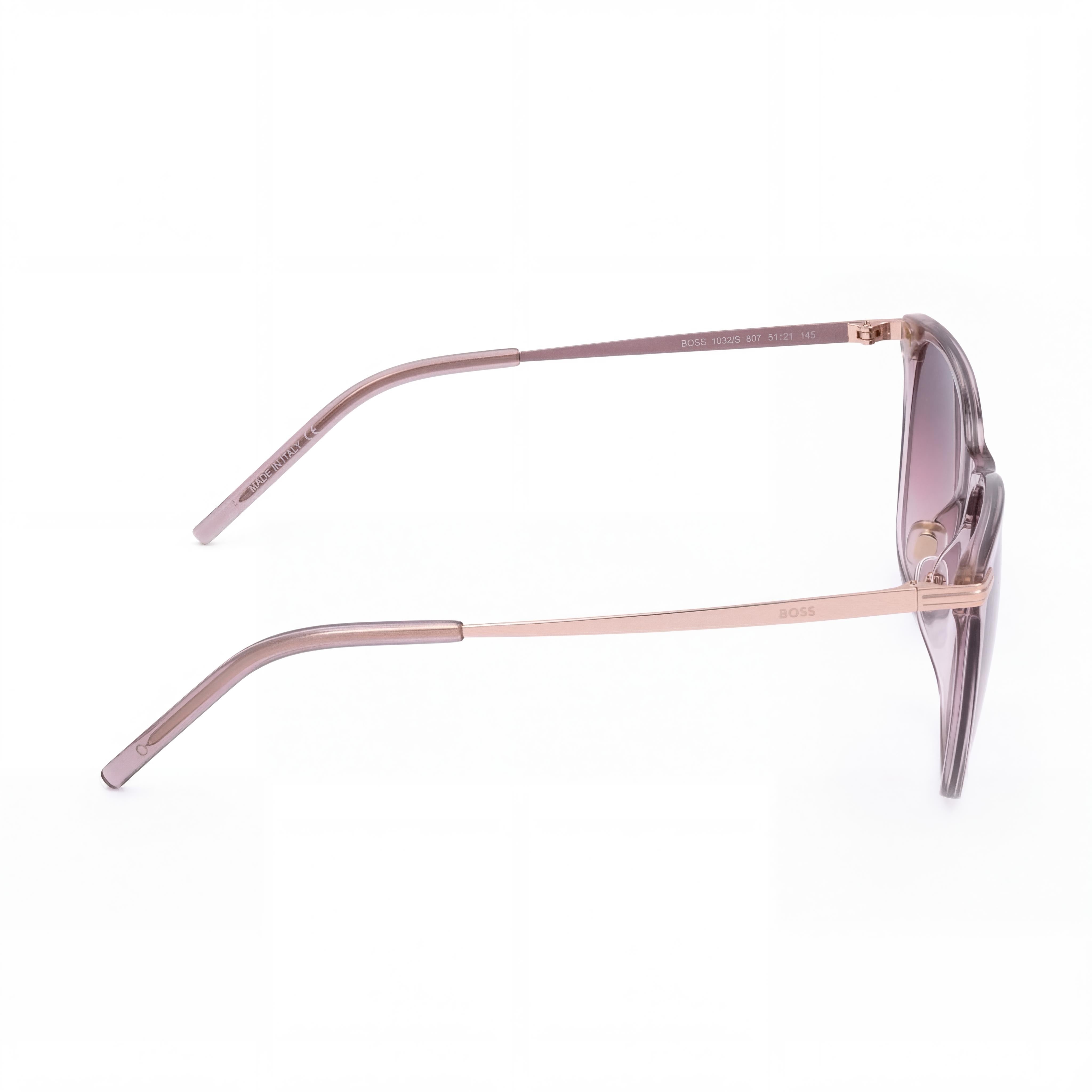Hugo Boss Casual Women's Pink Gold Light Acetate Sunglasses, Burgundy Shaded Pink Lens, 100% UV Protection, 58mm, Photo 3