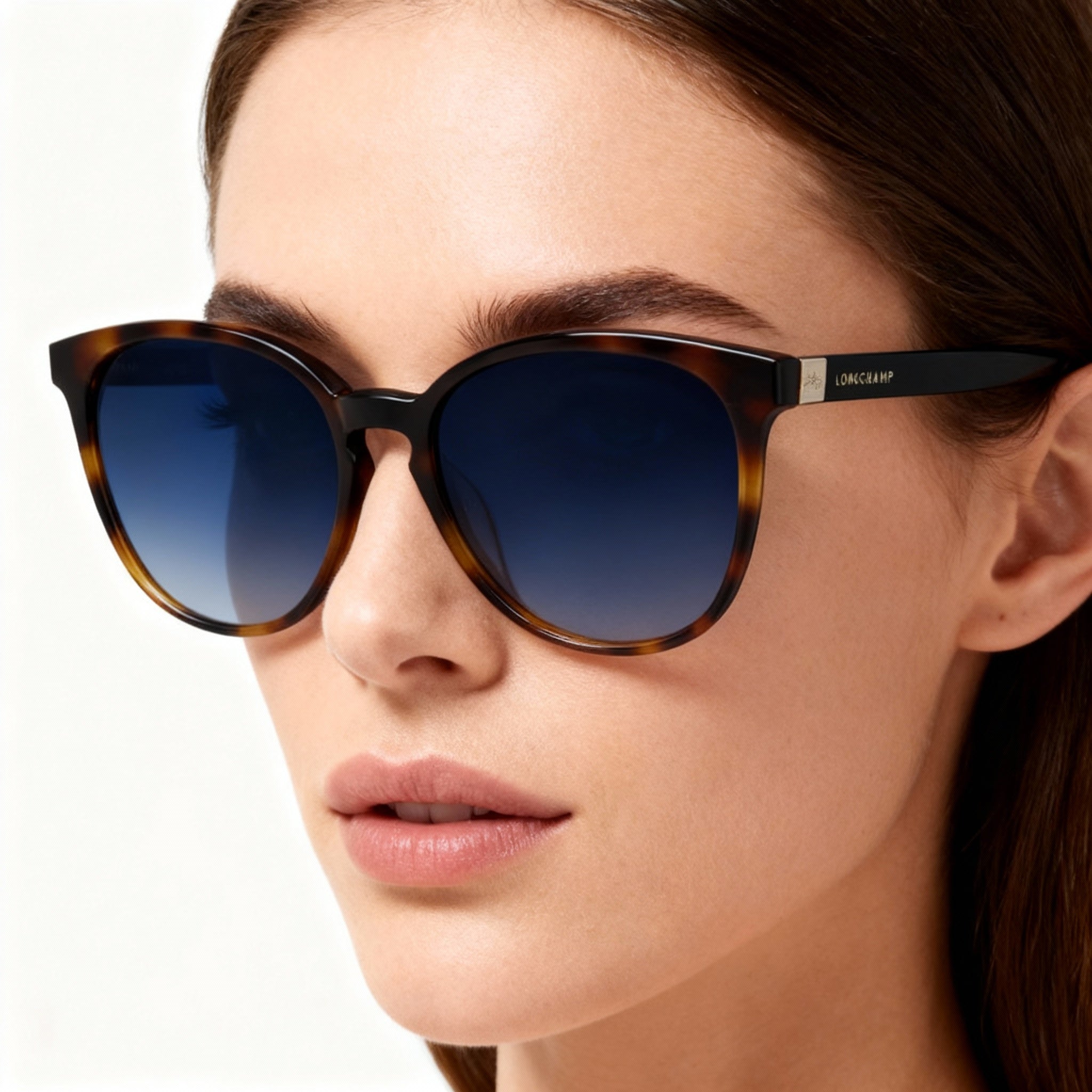 Gafas de sol Longchamp LO647S para mujer con montura de acero de aleación azul Habana y protección UV, 53 mm, Photo 5
