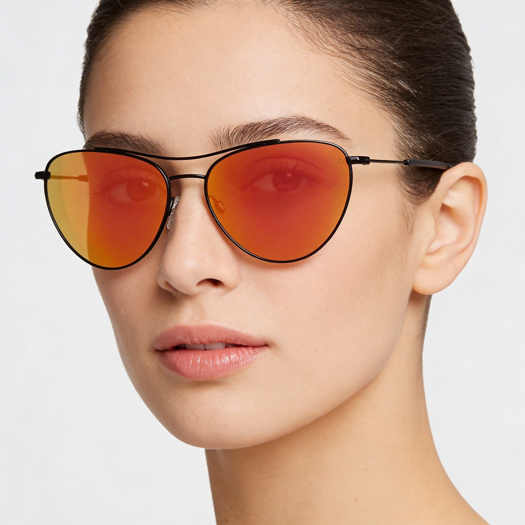 rag & bone Gafas de Sol Casual Pilot de Acero Inoxidable Color Negro Mate Naranja Multicapa para Mujer 58-16-140, Photo 5