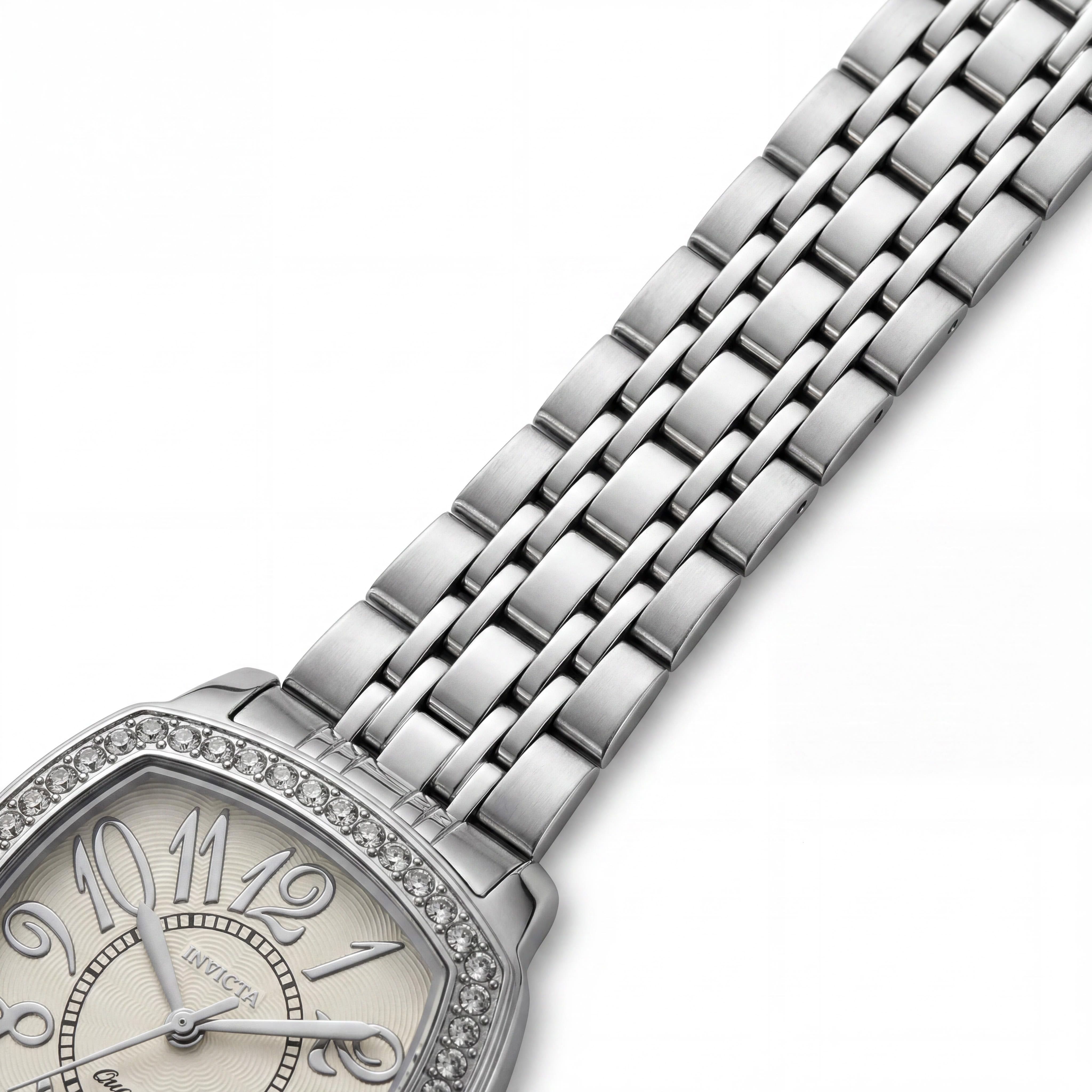 Reloj de cuarzo unisex Invicta Wildflower 69363, caja de acero inoxidable de 31 mm en tono plateado, esfera beige, Photo 3
