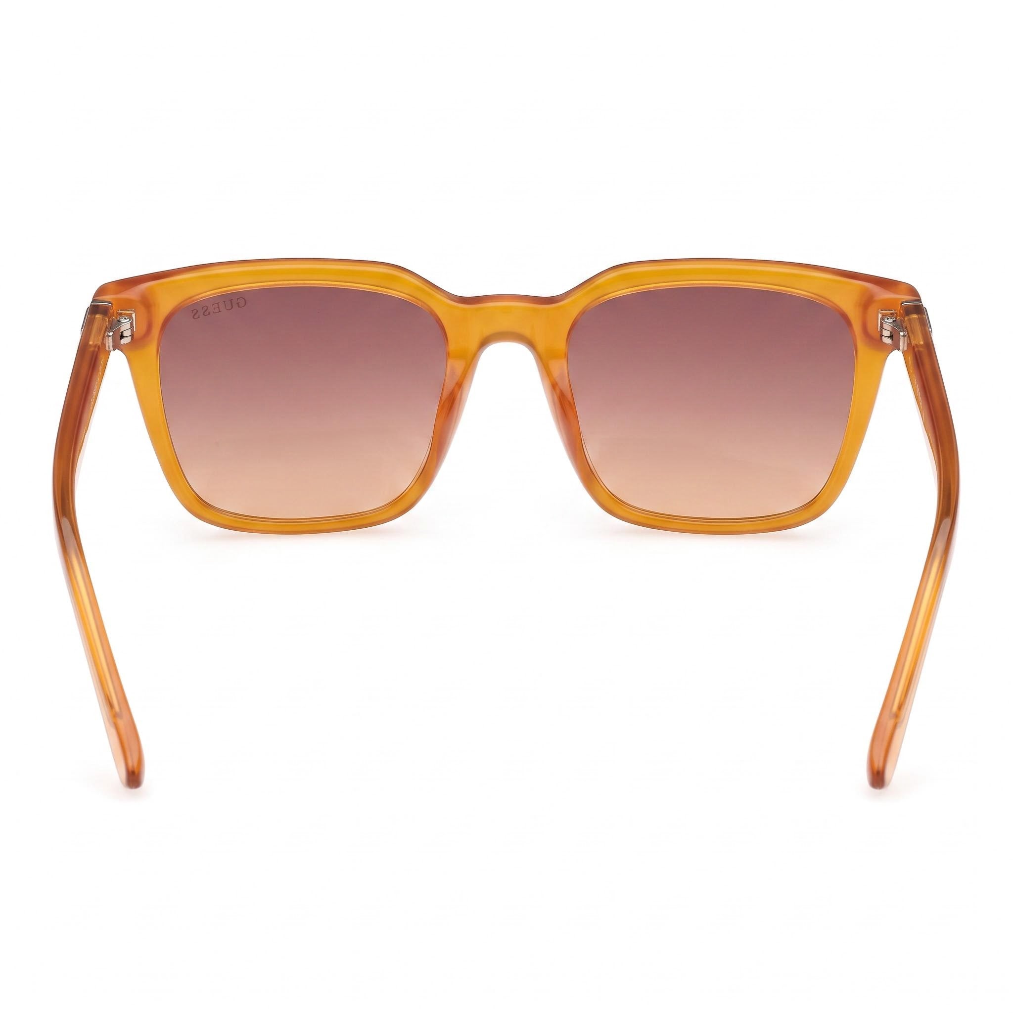 GUESS Modern Unisex Shiny Dark Orange Injected Frame Brown Lens Sunglasses 53mm, Photo 3