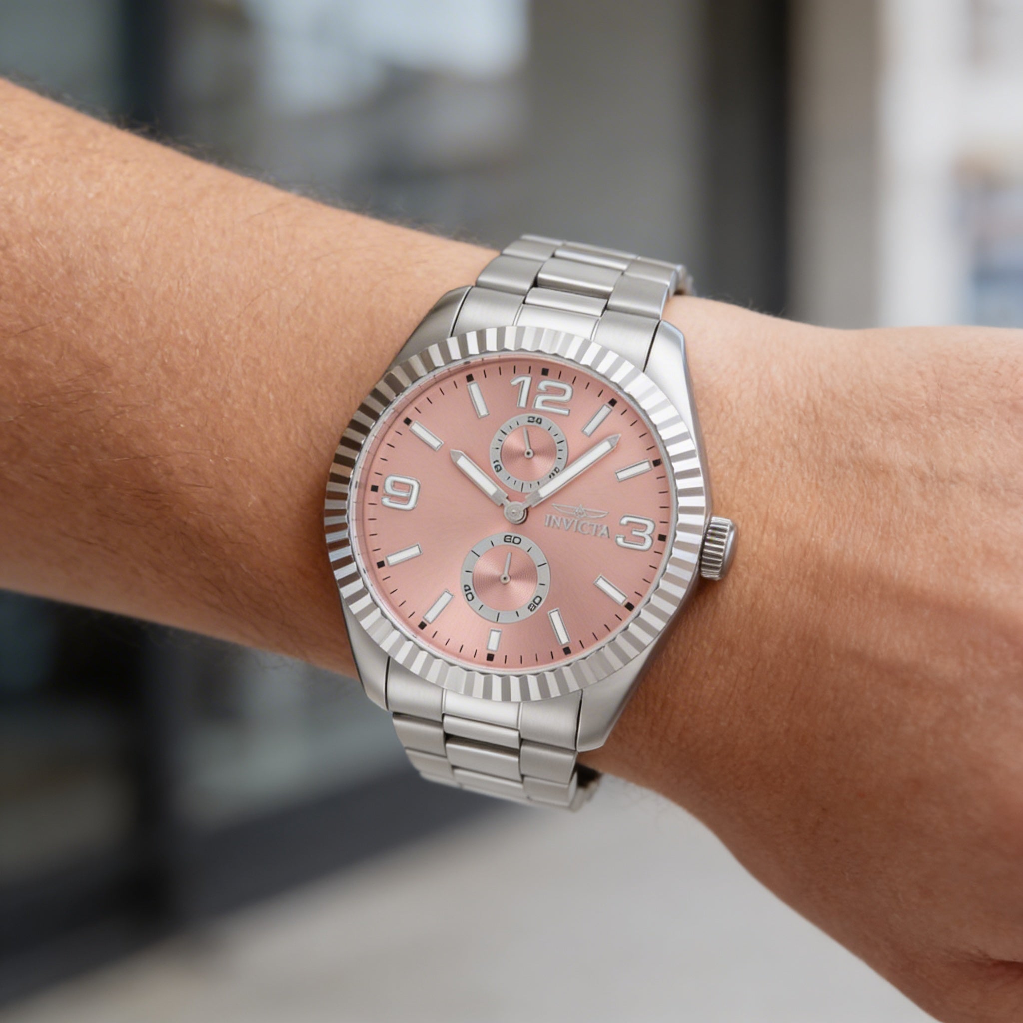 Invicta Specialty 49524 Unisex Quartz Stainless Steel Watch with Rose Gold Dial, 43mm, 5 ATM Water Resistant, Photo 4