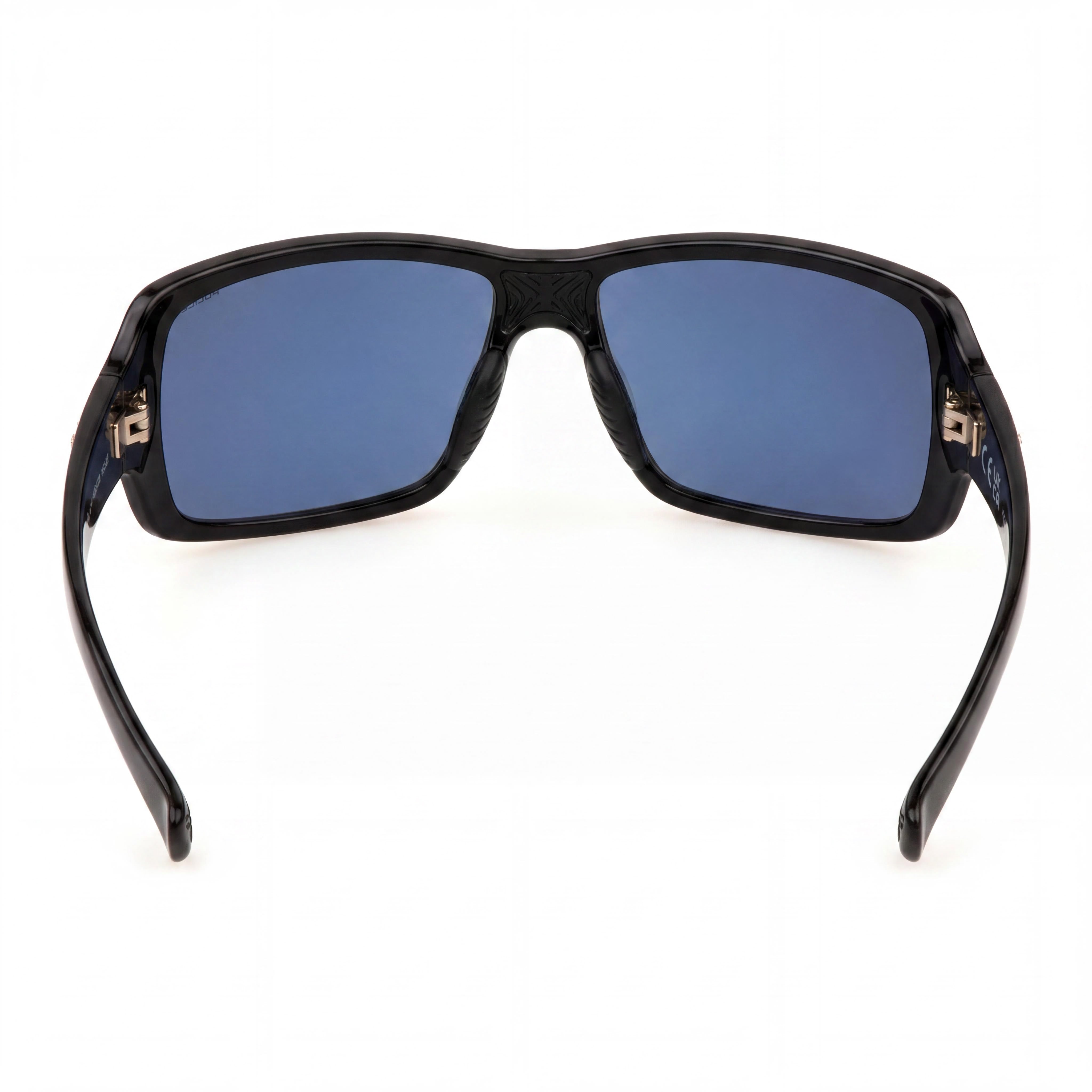 Gafas de sol Police Casual para hombre, sin polarizar, en negro brillante, con lentes azul ahumado espejado, 65 mm, Photo 4