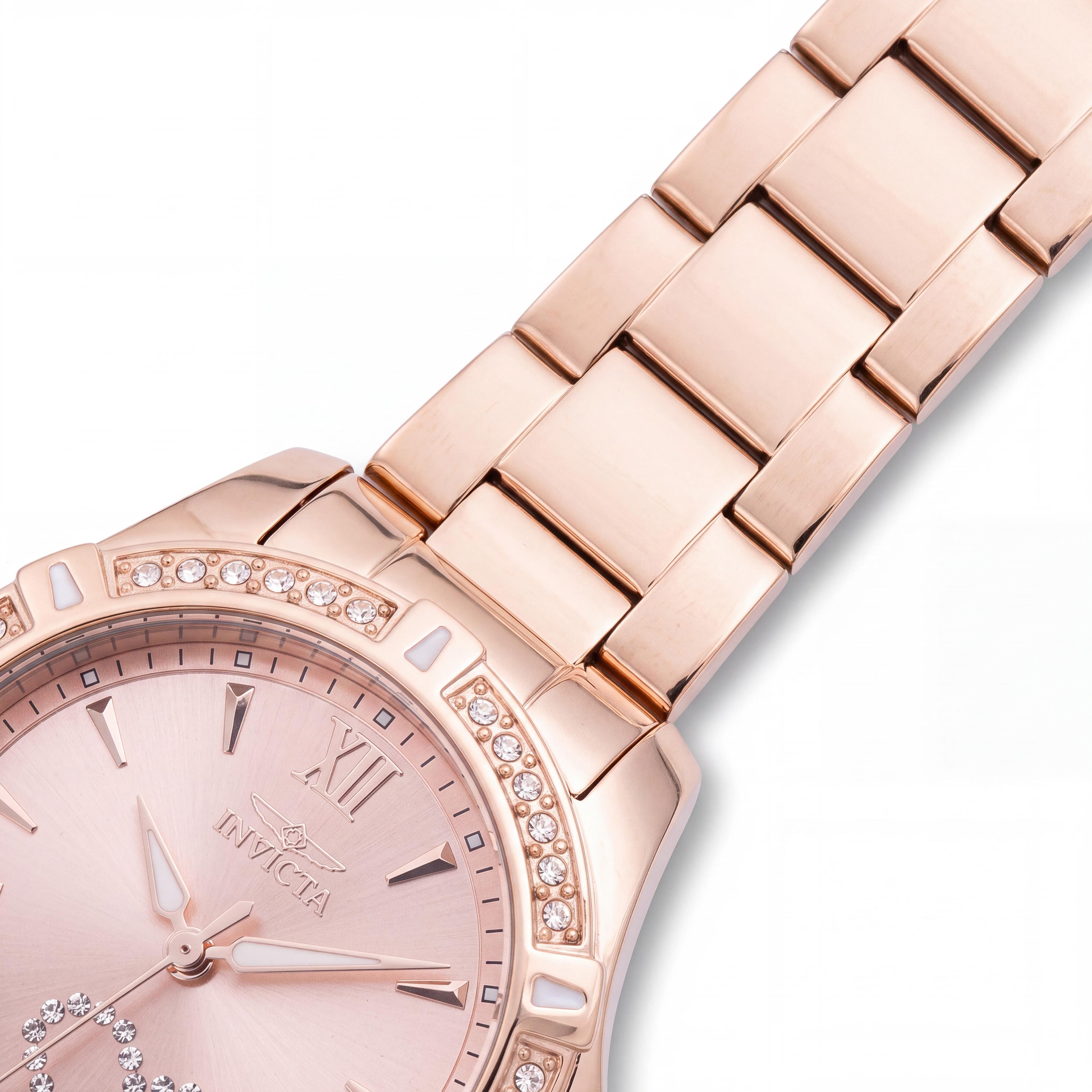 Invicta Angel 49843 Women's Stainless Steel Rose-Gold Dial Quartz 34mm Bracelet Watch, Photo 3