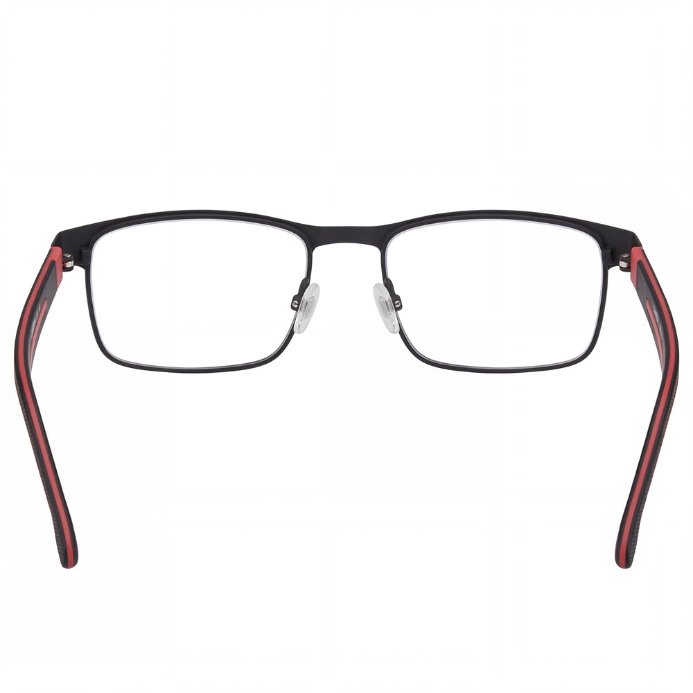 Gafas Carrera Modern 8884 para mujer, montura de aleación de acero en negro mate y rojo, lentes de policarbonato no polarizadas, 57 mm