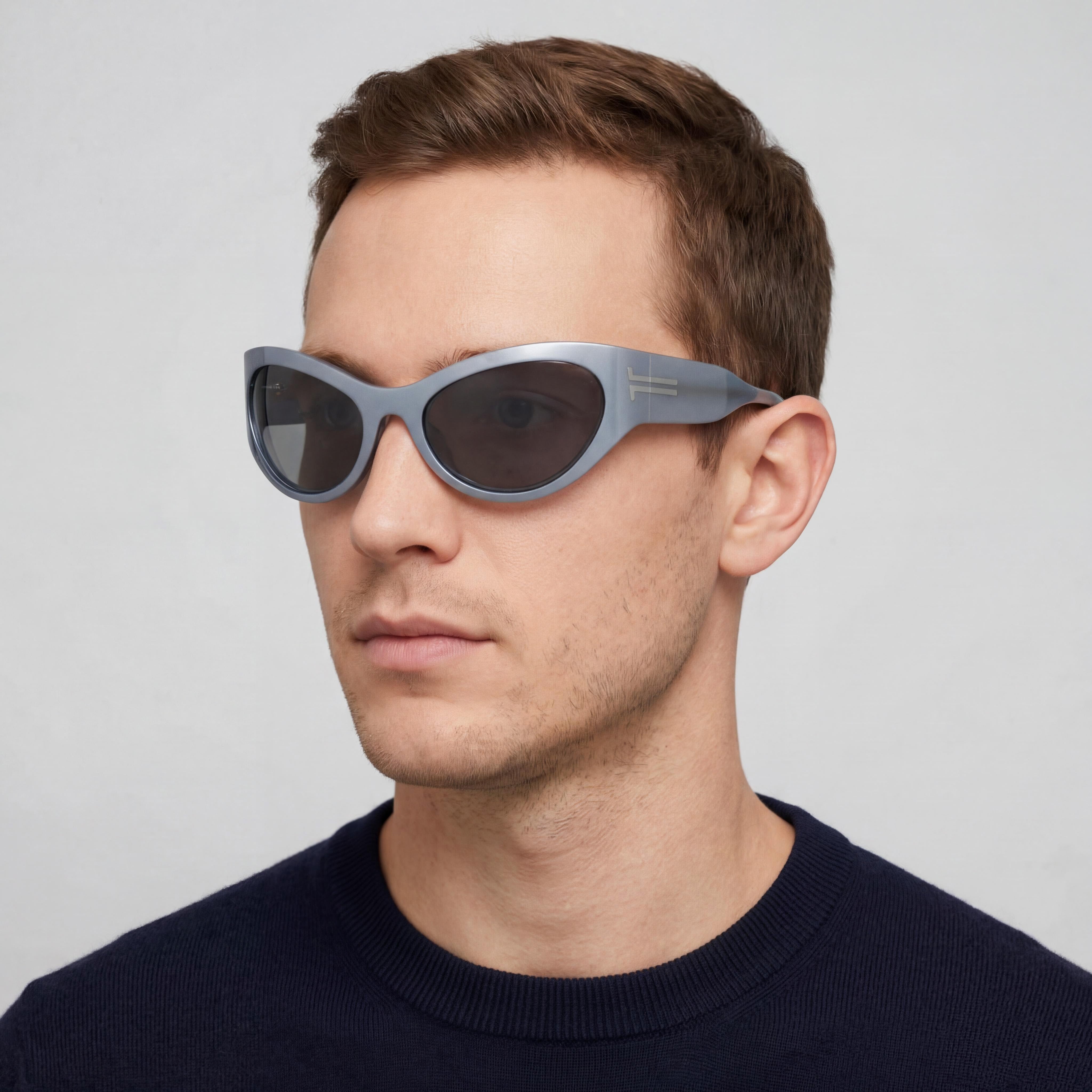 Marc Jacobs Icon (Jar) Sunglasses for Men with Silver Grey Acetate Frame and UV Protection, Lens 61mm, Photo 5