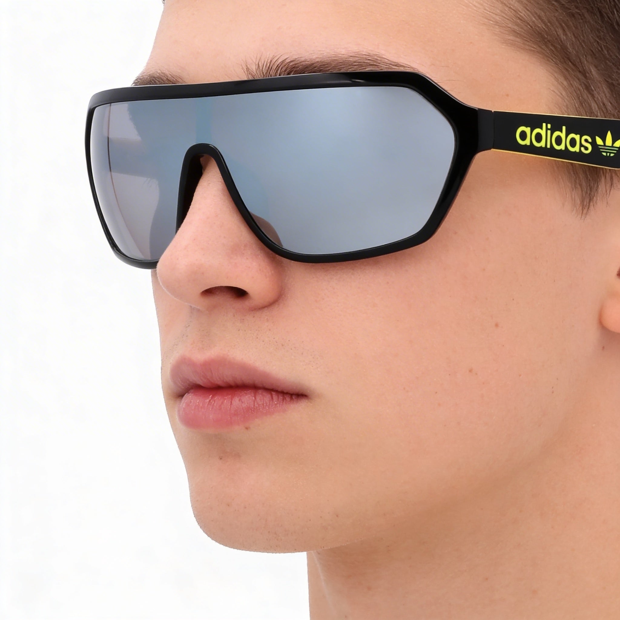 adidas Originals Or0022 Unisex Matte Black Plastic Mask Sunglasses Smoke Mirror UV Protection 131mm, Photo 4