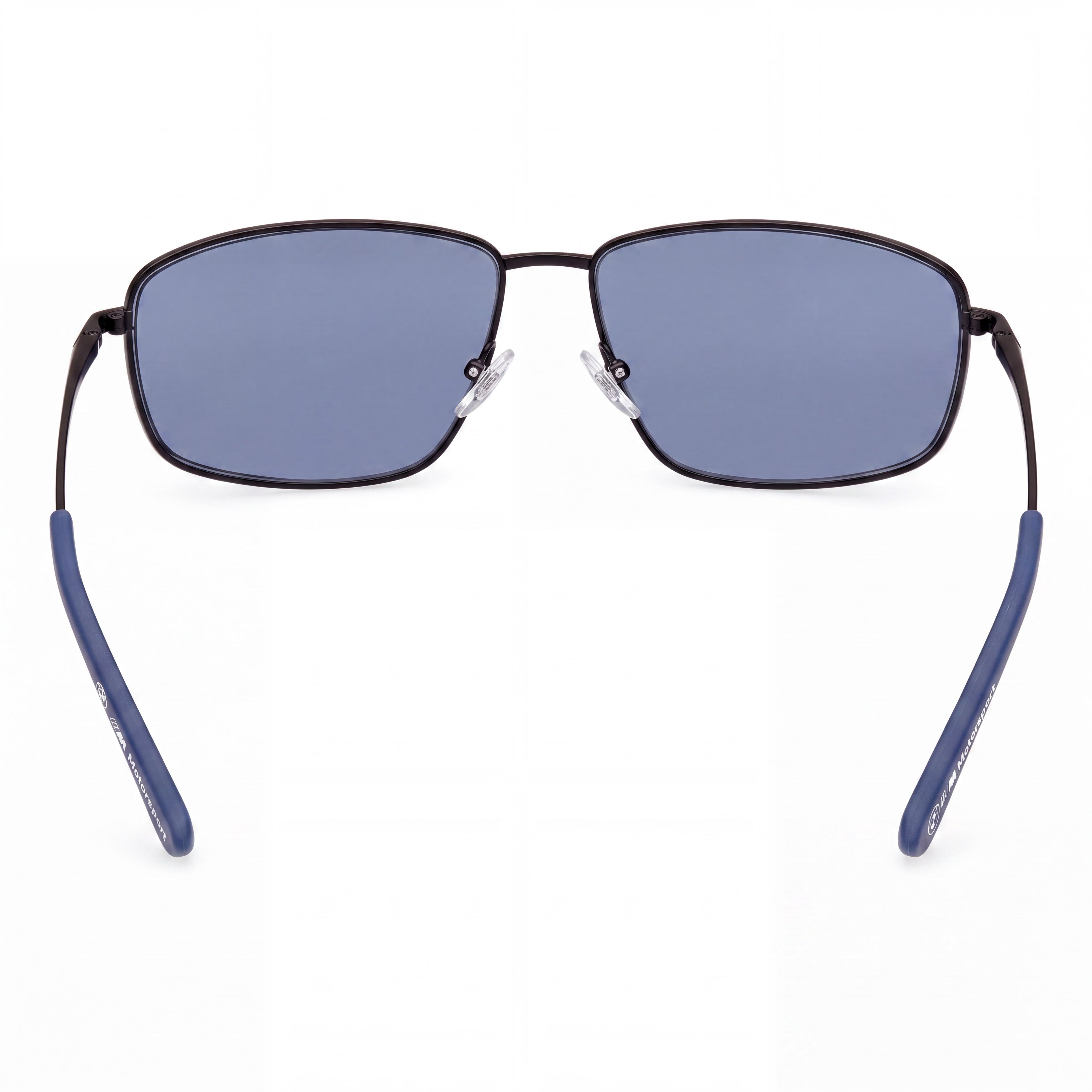 BMW MOTORSPORT Men's Metal Sun Glasses with Matte Black Blue Frame & Polarized Lenses, 62mm Lens Width, Photo 3
