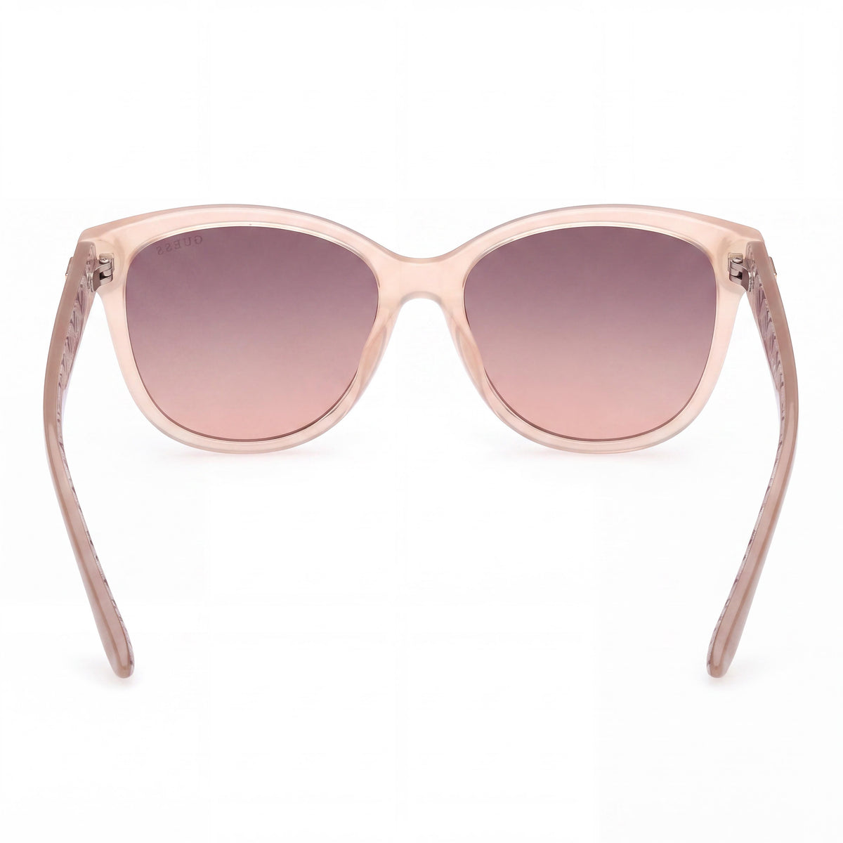 GUESS GU7920 57F Women's Round Shiny Beige Plastic Frame Sunglasses, Gradient Brown Non-Polarized UV Protective Lenses, 58mm, Photo 4