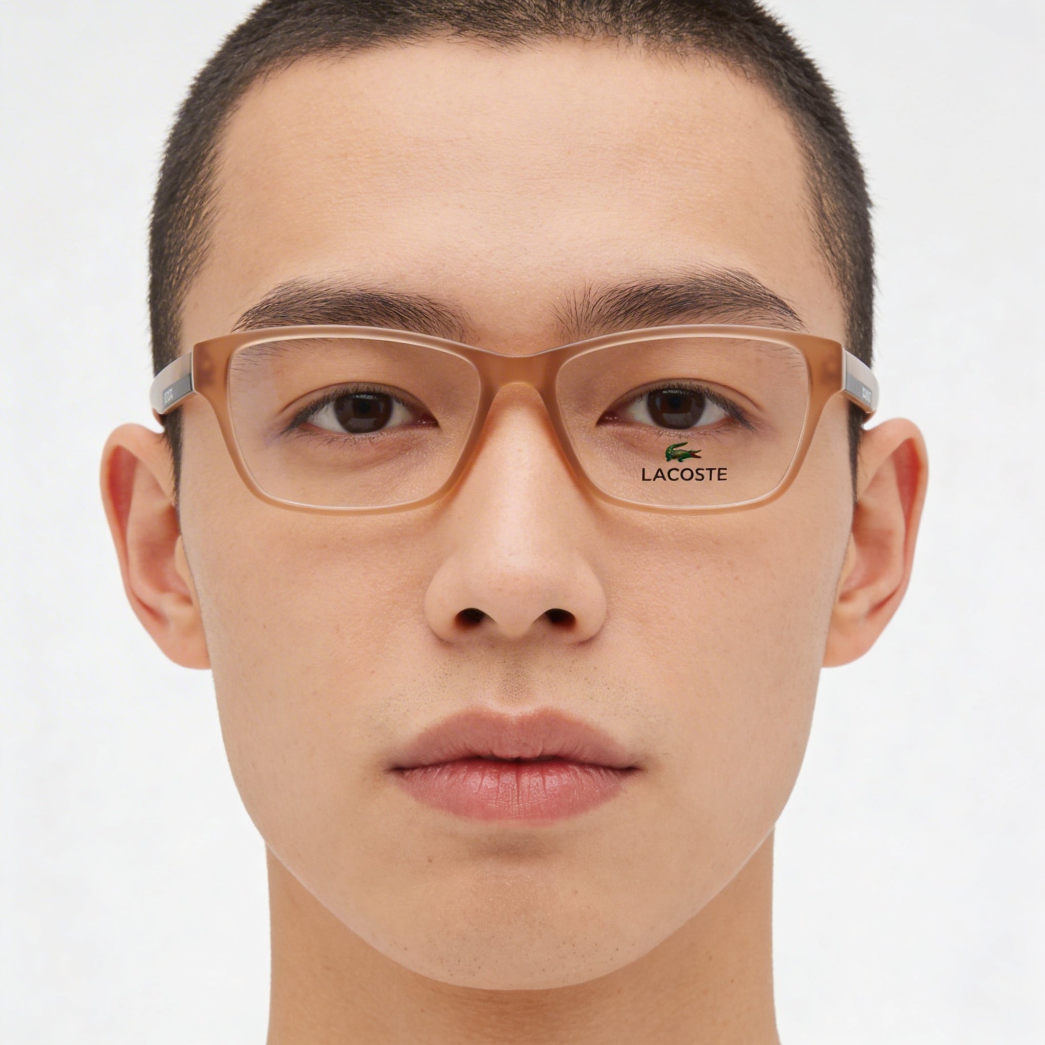 Gafas modernas unisex Lacoste L3650 con montura de acetato marrón y lentes de 50 mm de ancho, Photo 4