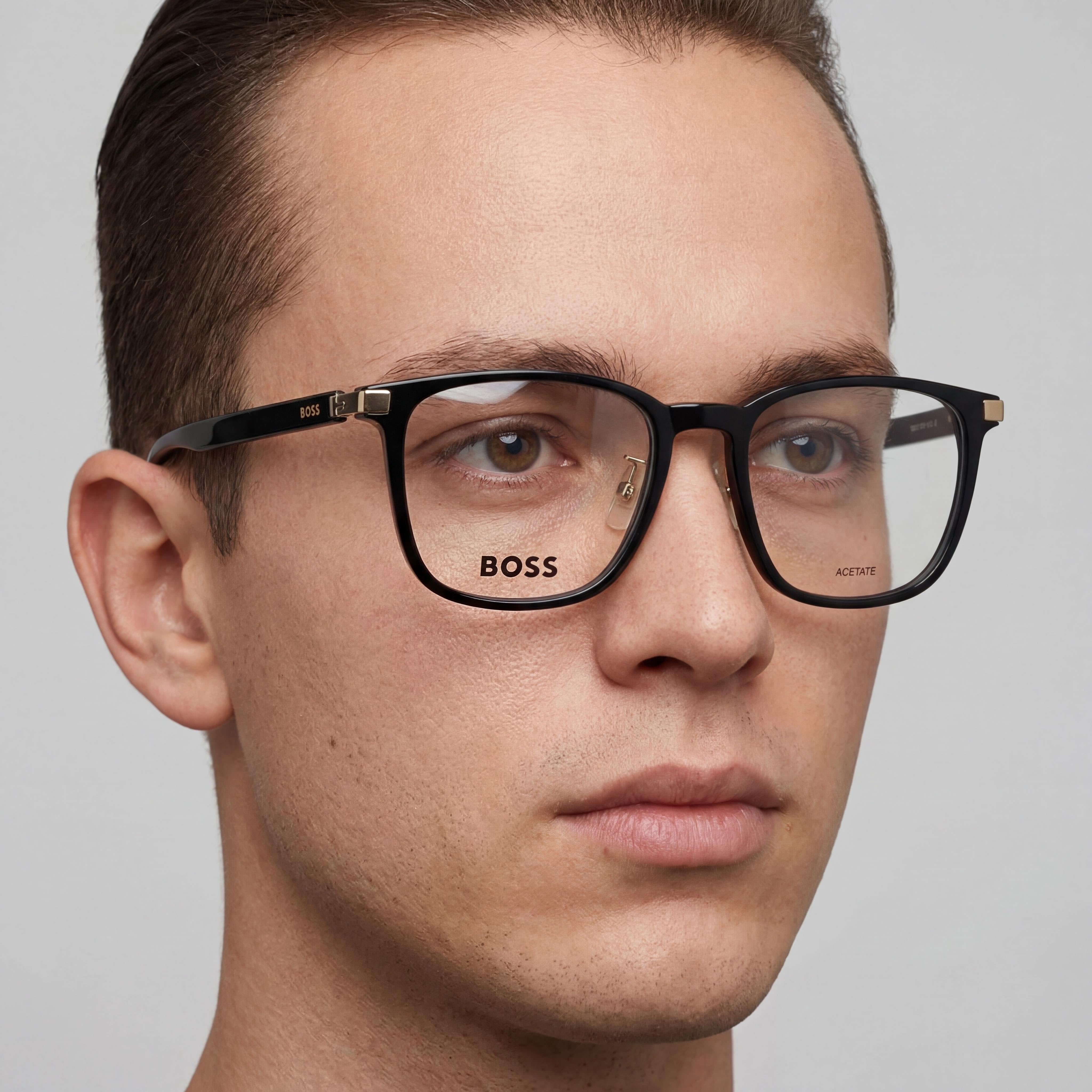 BOSS Audio Systems Boss 1408/F Unisex Black Gold Acetate Eyeglasses 54-19-145, Photo 4