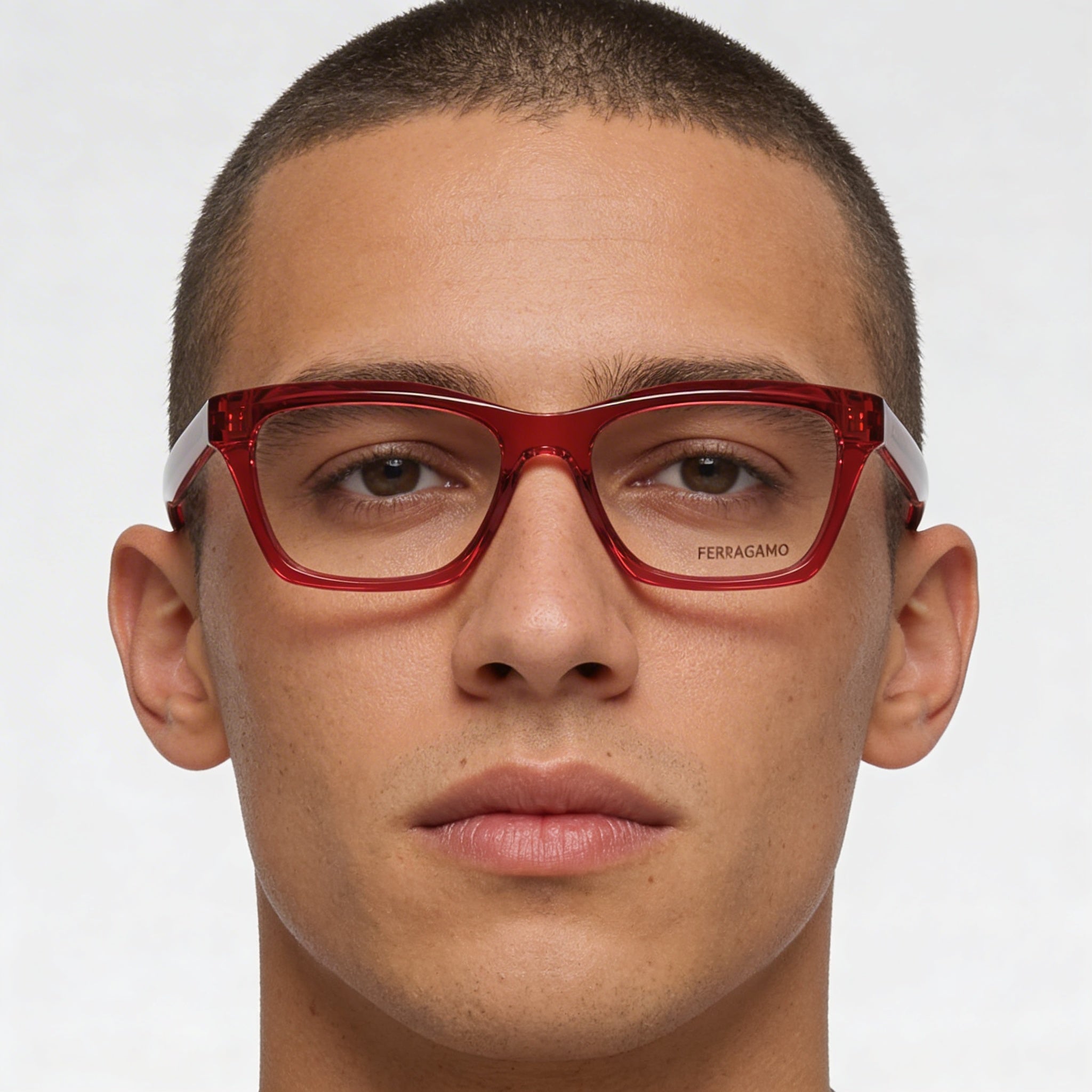 Salvatore Ferragamo SF2986 Men's Transparent Red Acetate Eyeglasses 53mm, Photo 4