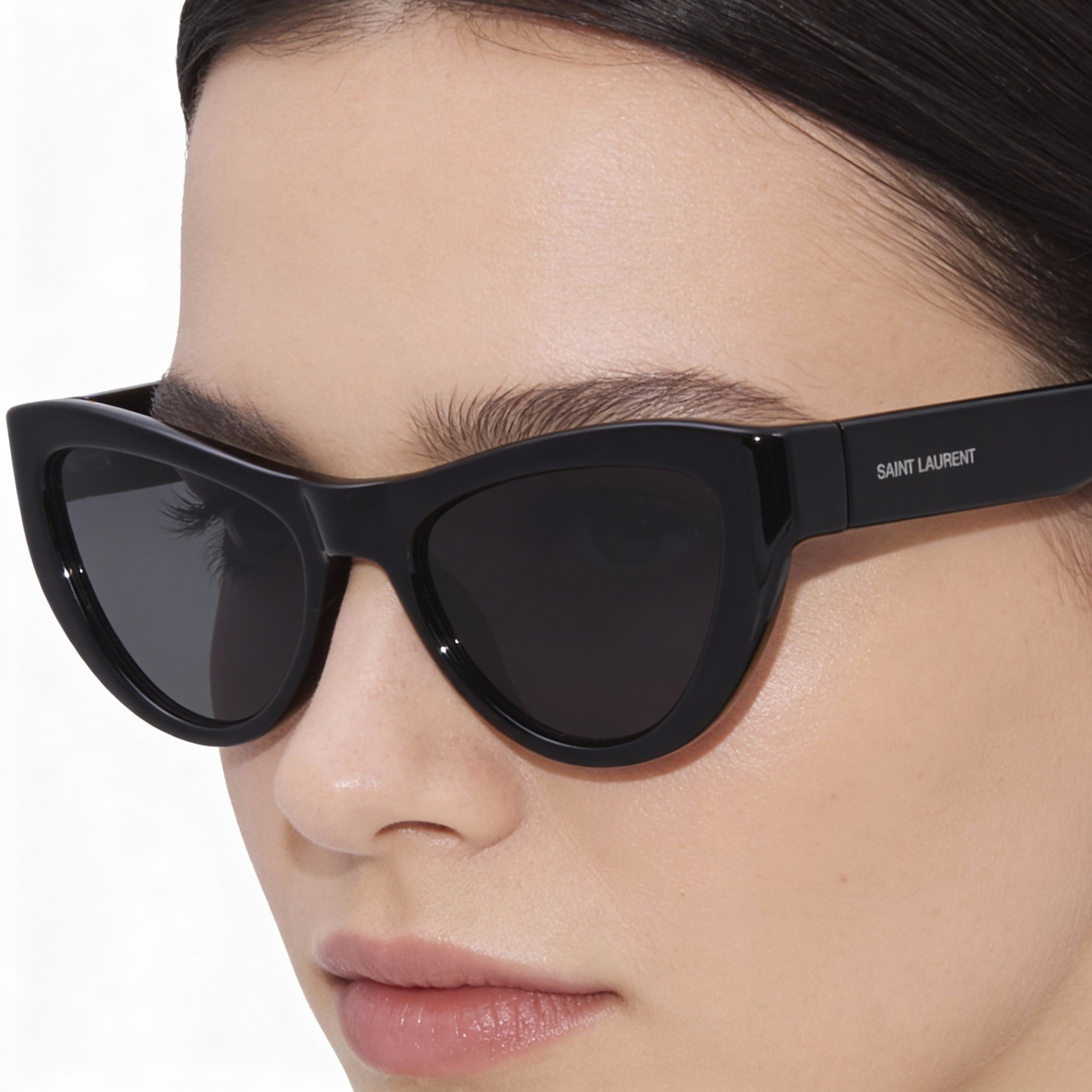 Gafas de sol Yves Saint Laurent SL 676 Cat Eye para mujer, montura de inyección negra con lentes negras, 53 mm, Photo 4