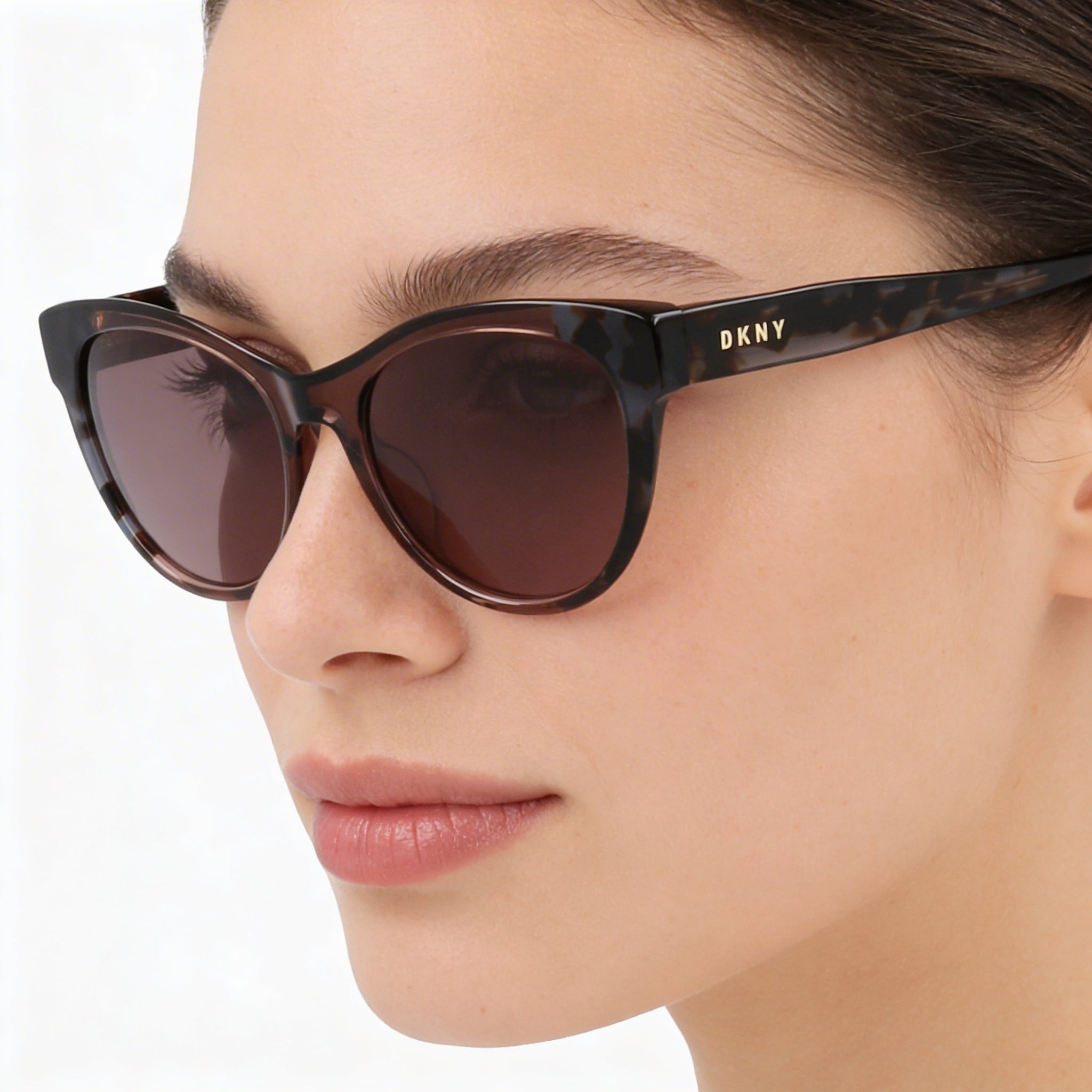 DKNY Women's Dk533s Black Tortoise Mauve Acetate Cat Eye Sunglasses 52mm Lens 100% UV Protection, Photo 4