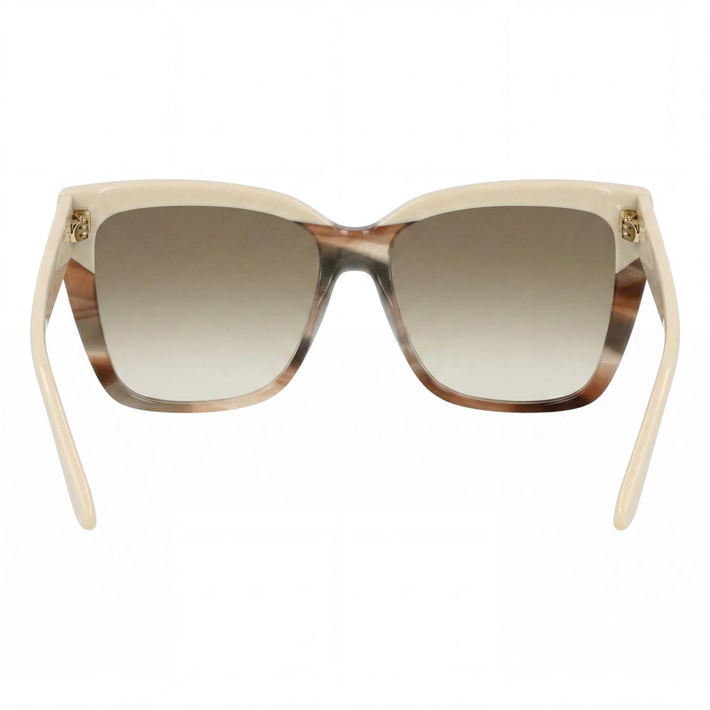 Ferragamo Sf1102s Women's Lightweight Acetate Sunglasses in Beige Striped Tortoise with UV 400 Protection, 58mm
