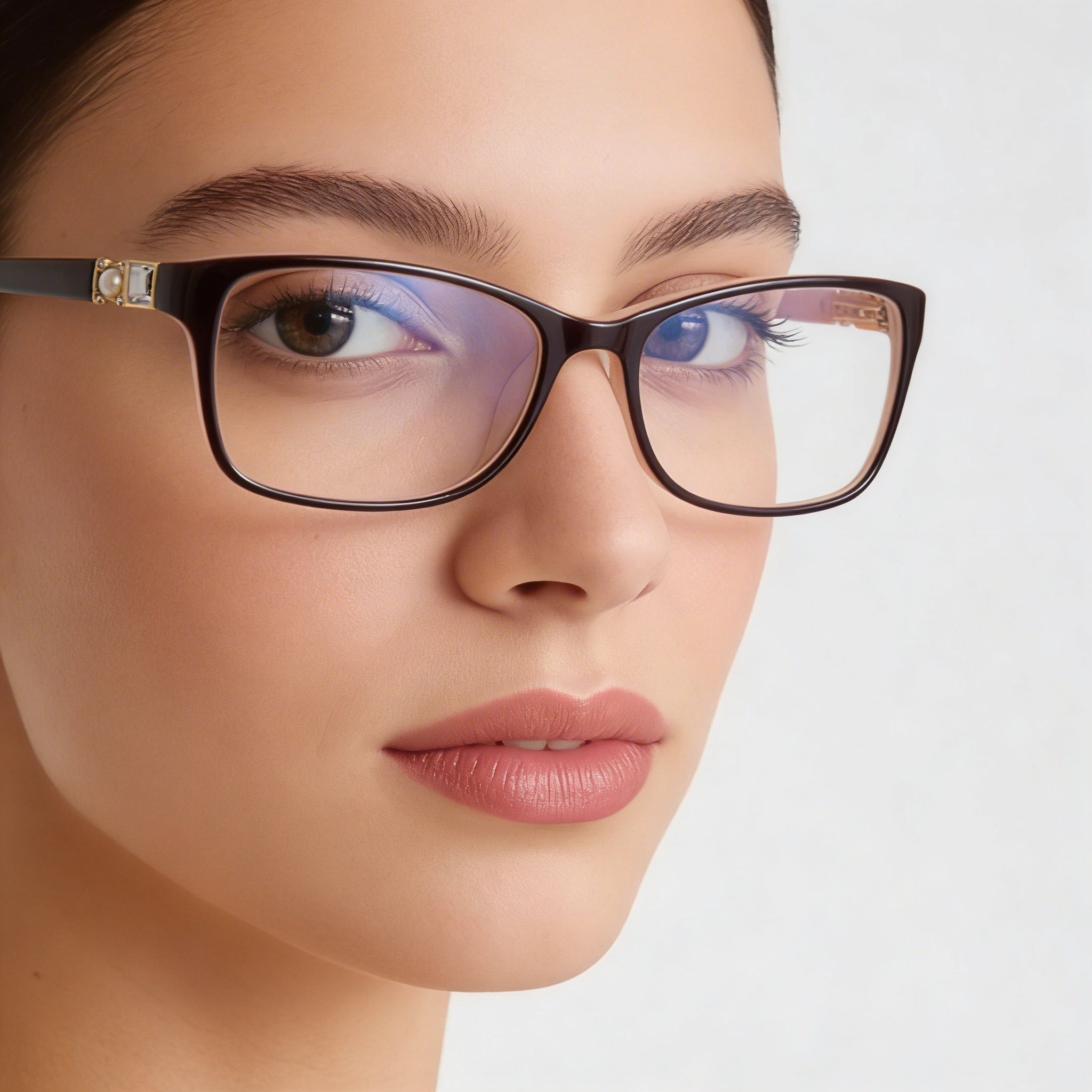 Gafas bebe Bb5133 para mujer con montura metálica marrón y lentes transparentes, ancho de lente de 53 mm, puente de 16 mm y longitud de patilla de 135 mm., Photo 5