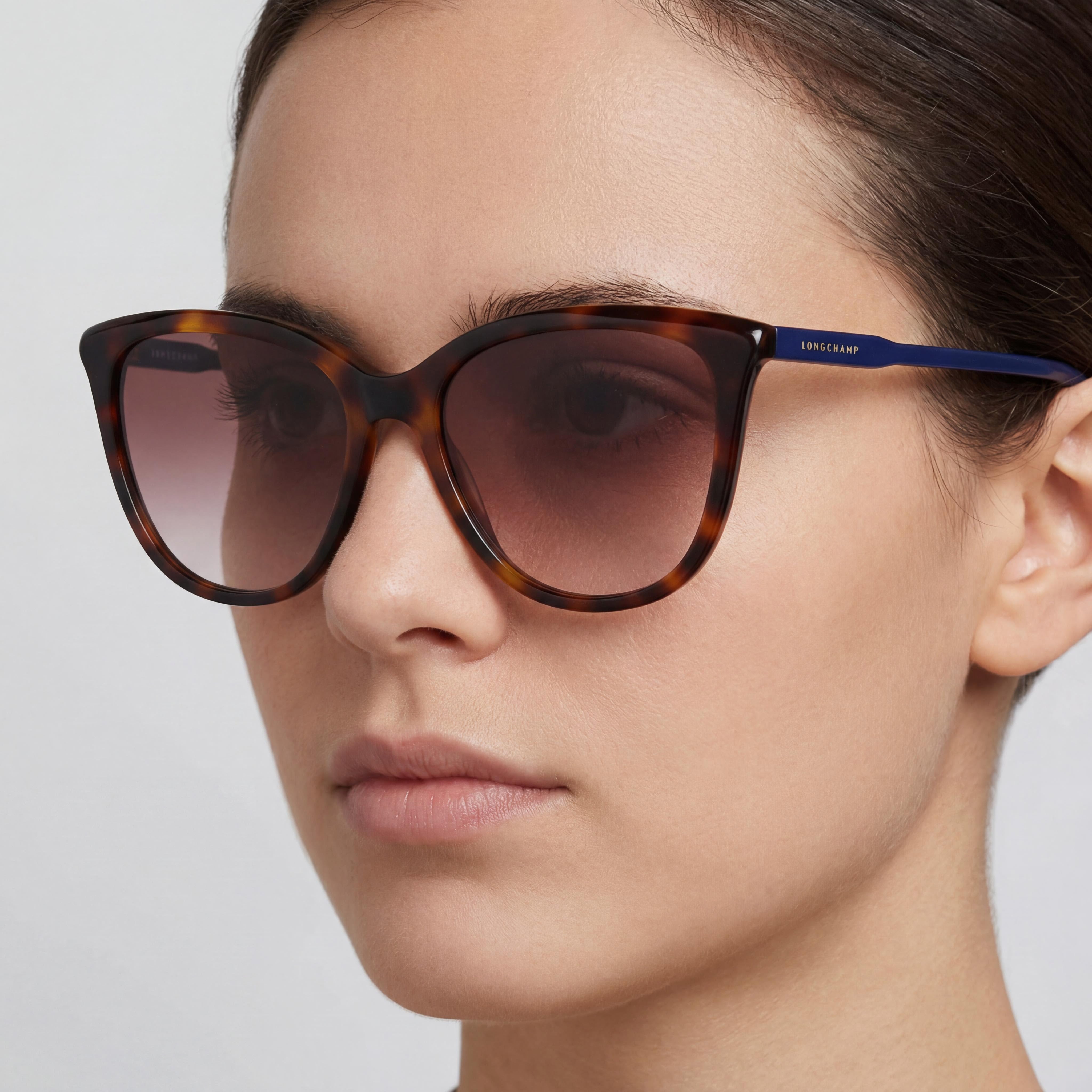 Longchamp Modern LO718S Unisex Sunglasses featuring Acetate Havana Frame and Polycarbonate Lenses, Size 56-16-140, Photo 5