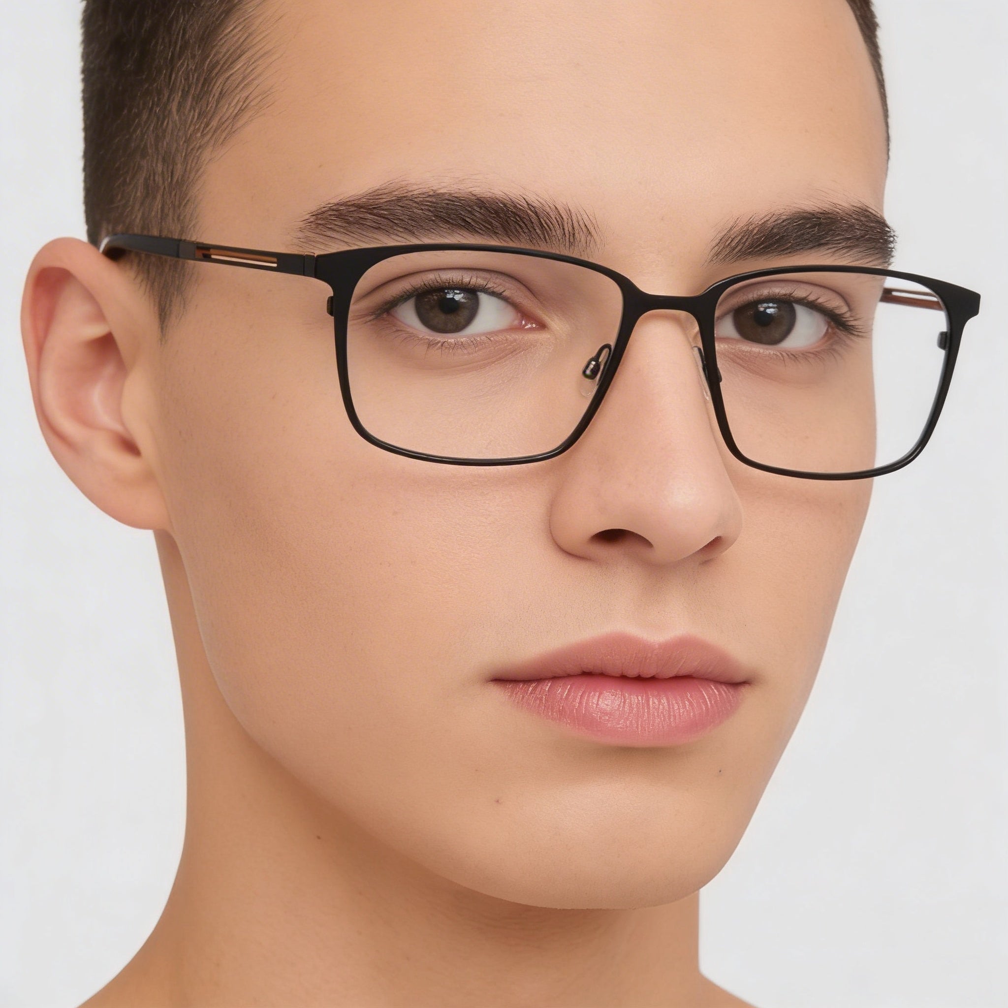 Flexon E1159 Unisex Eyeglasses featuring Matte Black Acetate Frame with Clear Polycarbonate Lenses, 54mm Lens Width, Photo 4