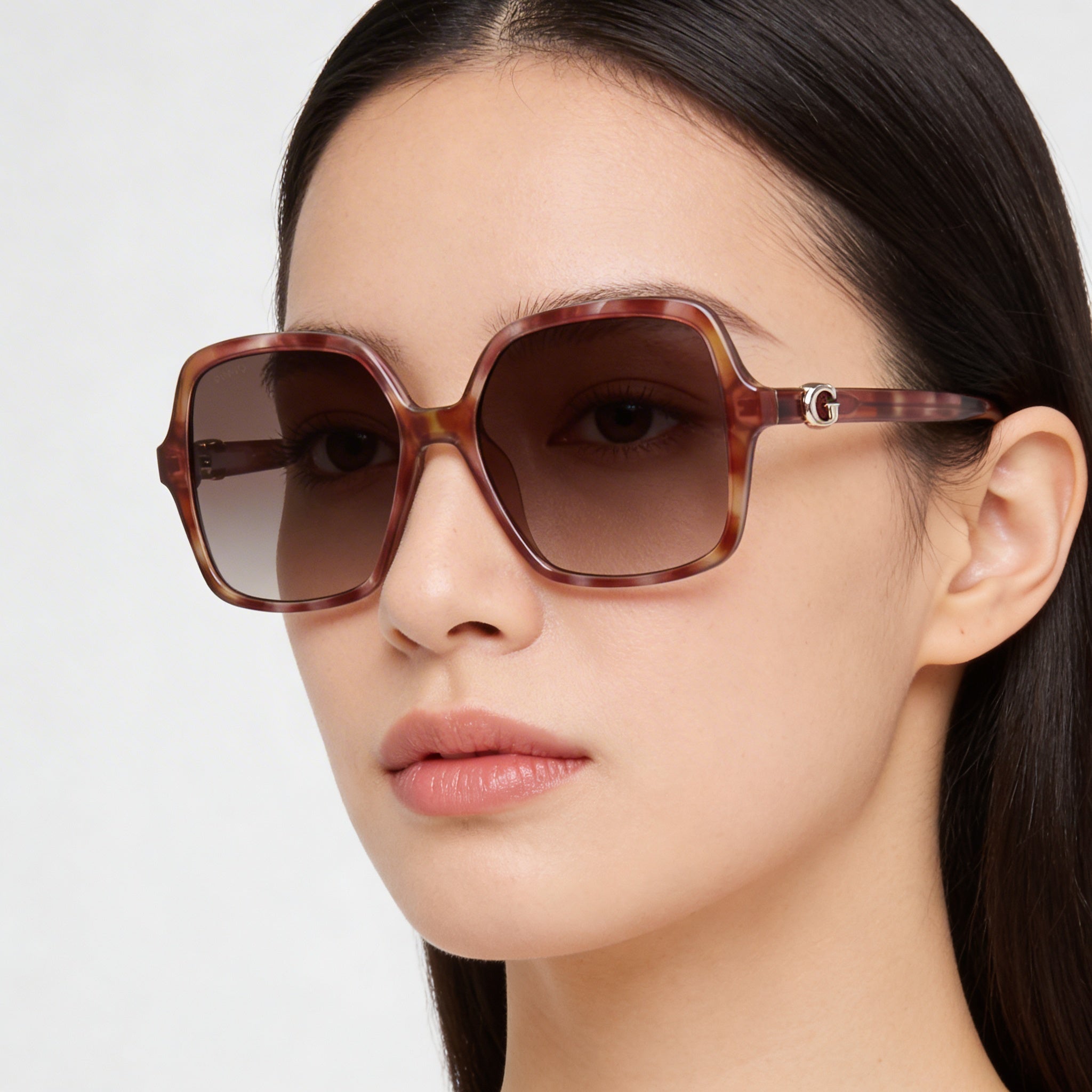 Guess Modern Women's Plastic Light Brown Avana Frame Gradient Brown Lens UV Protection Sunglasses 57-17-140, Photo 5