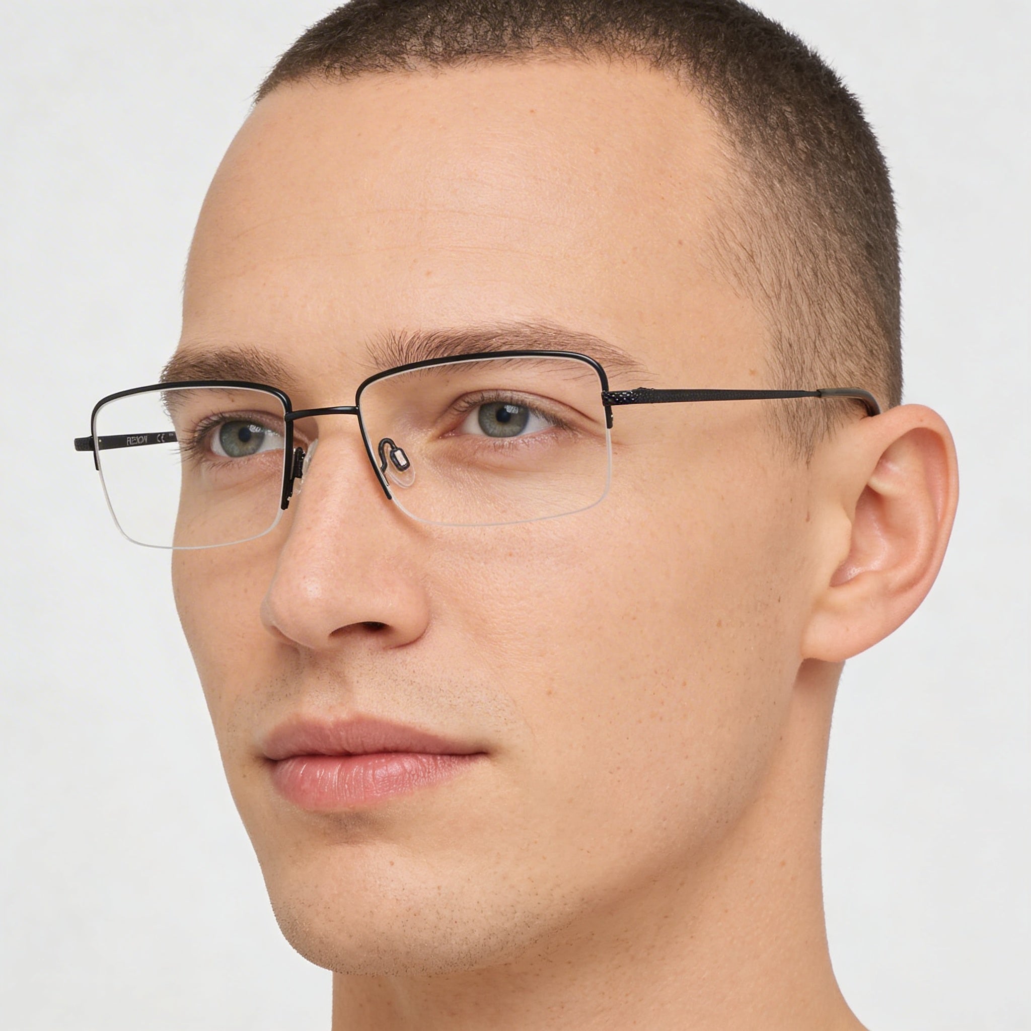 Gafas Flexon para hombre con montura Flexon y lentes compuestas multicolor, azul marino satinado, ancho de lente: 2 mm, puente: 18 mm, patilla: 145 mm, Photo 4