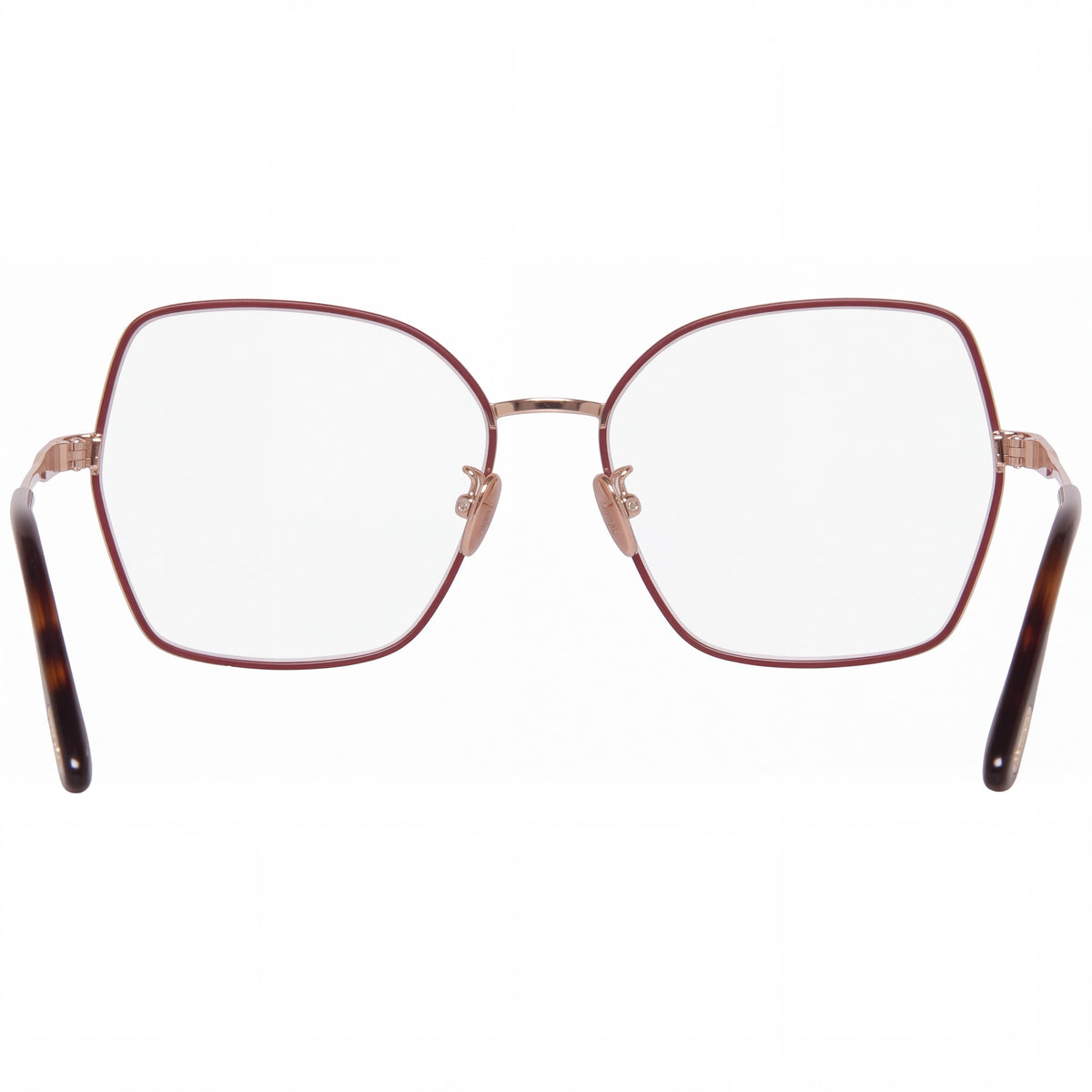 Tom Ford Ft5876-b Women's Metal Eyeglasses with Blue Block Lenses, Shiny Rose Gold and Red Enamel, Brown 56-16-140, Photo 3