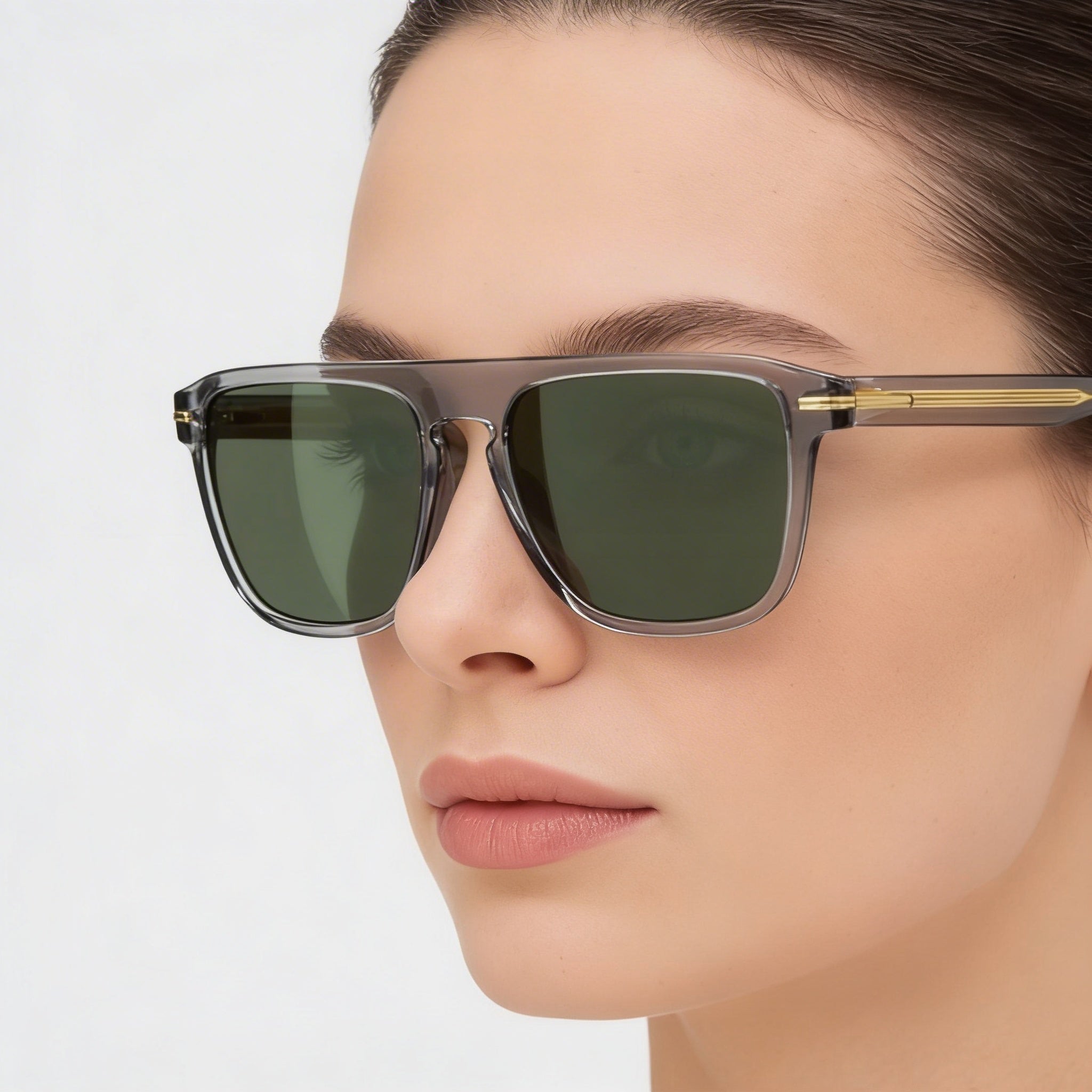 Hugo Boss Style & Expression Women's Grey Green Ecological Oil Sunglasses with Grey Non-Polarized UV Protected Lenses 56-17-145, Photo 5