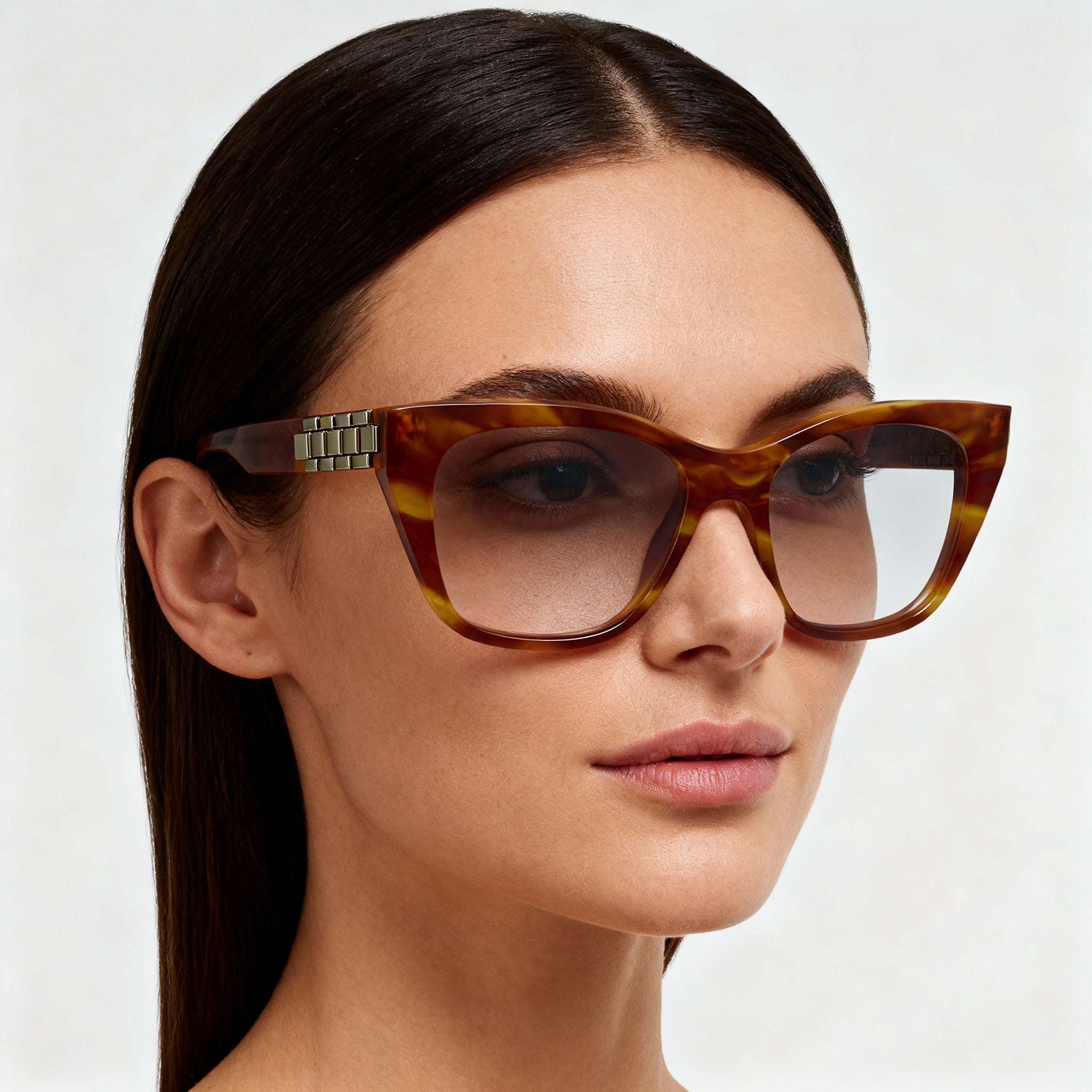 Victoria Beckham Women's Modern VB2662 Acetate Non-Polarised Eyewear 52mm Frame Striped Blonde Havana, Photo 5