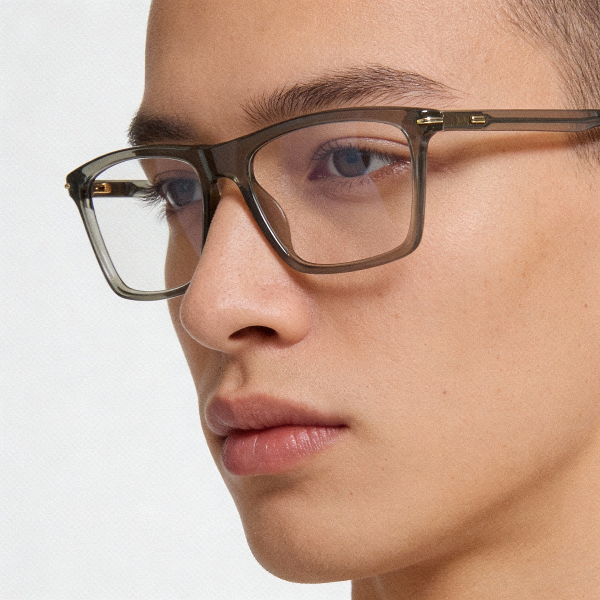Gucci Classic Unisex Eyewear with Acetate Brown Transparent Frame and Multicolor Polycarbonate Lenses 59-17-145, Photo 5