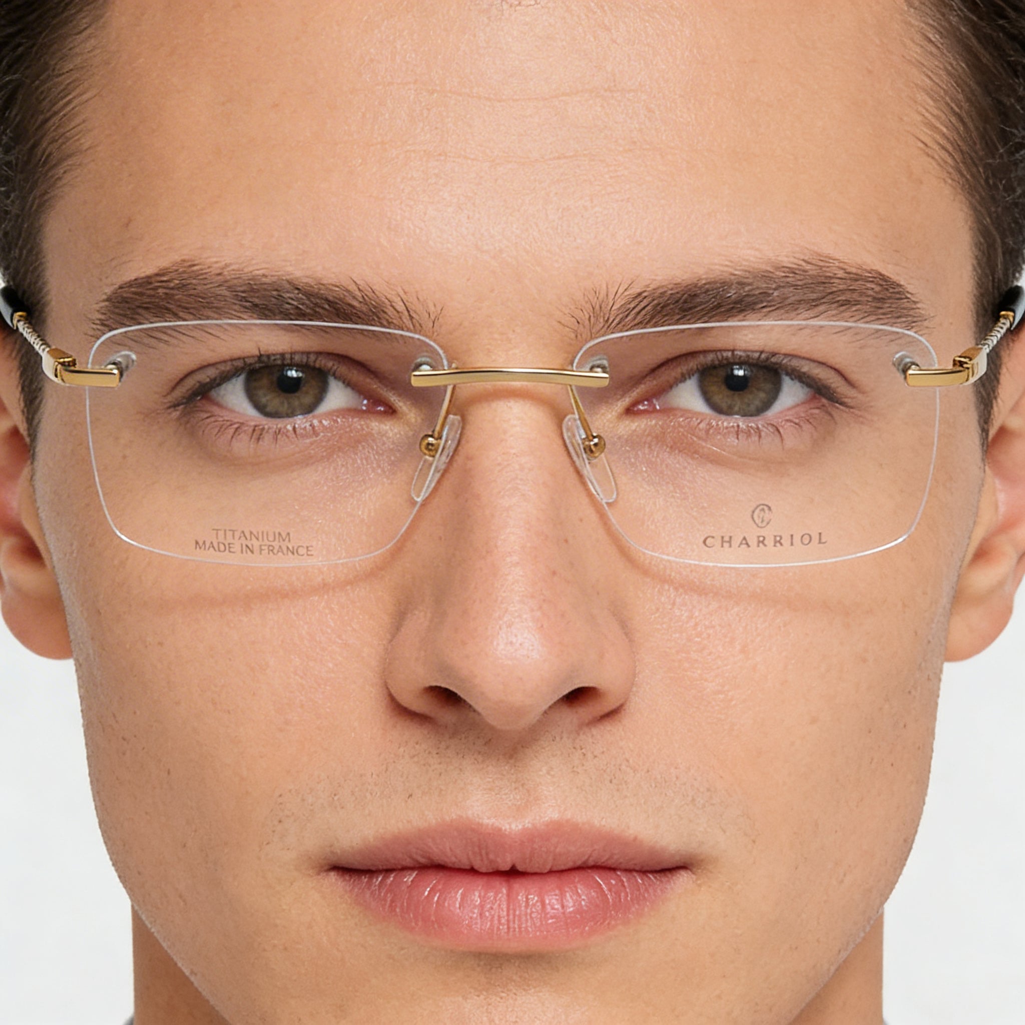 Charriol Pc75063 Men's Shiny Gold/Silver Metal Frame Eyeglasses Clear Polycarbonate Lenses, Lens 58mm Bridge 18mm, Photo 4